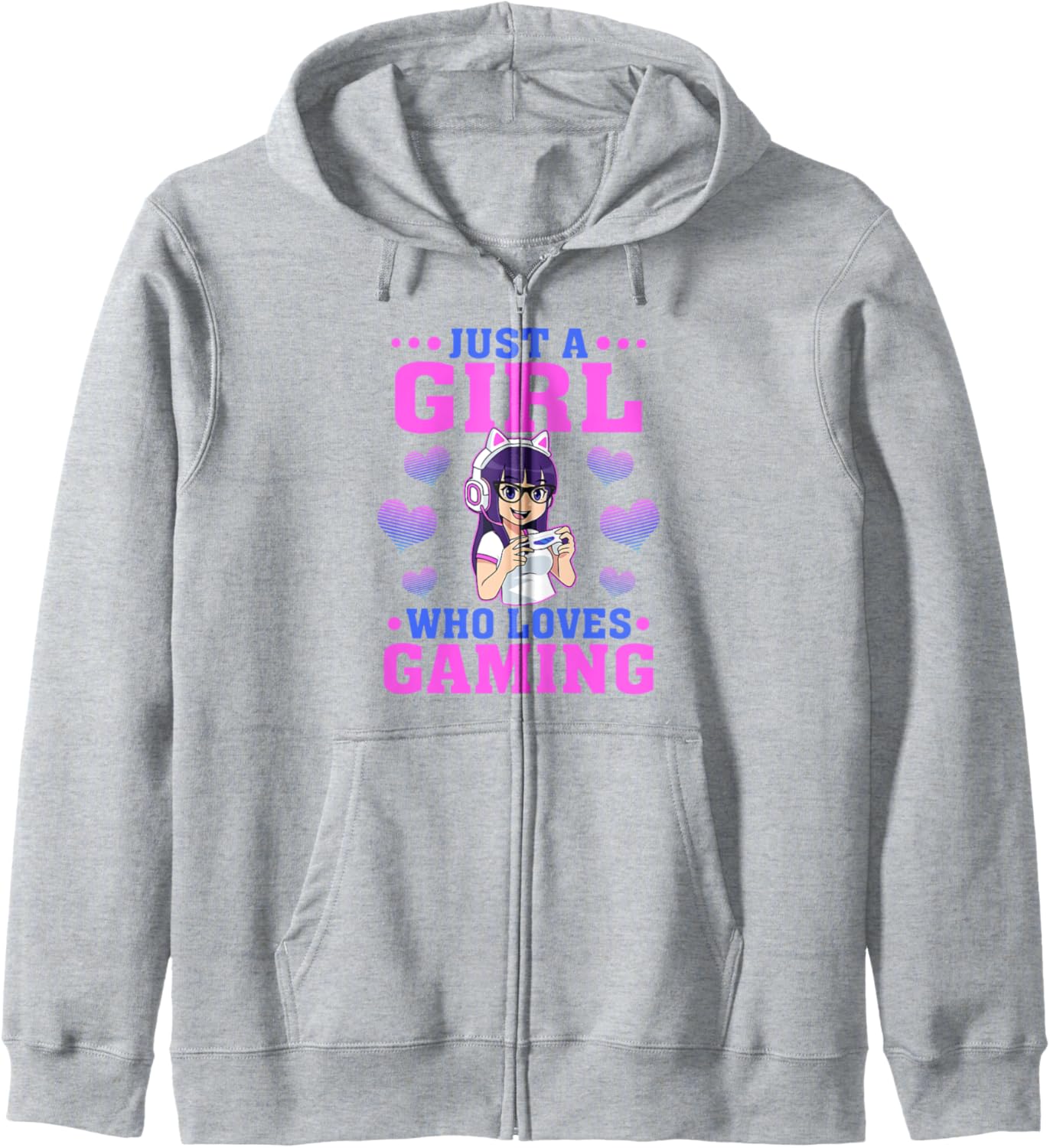 JUST A GIRL WHO LOVES GAMING Funny Video Game Anime Fan Hoodie