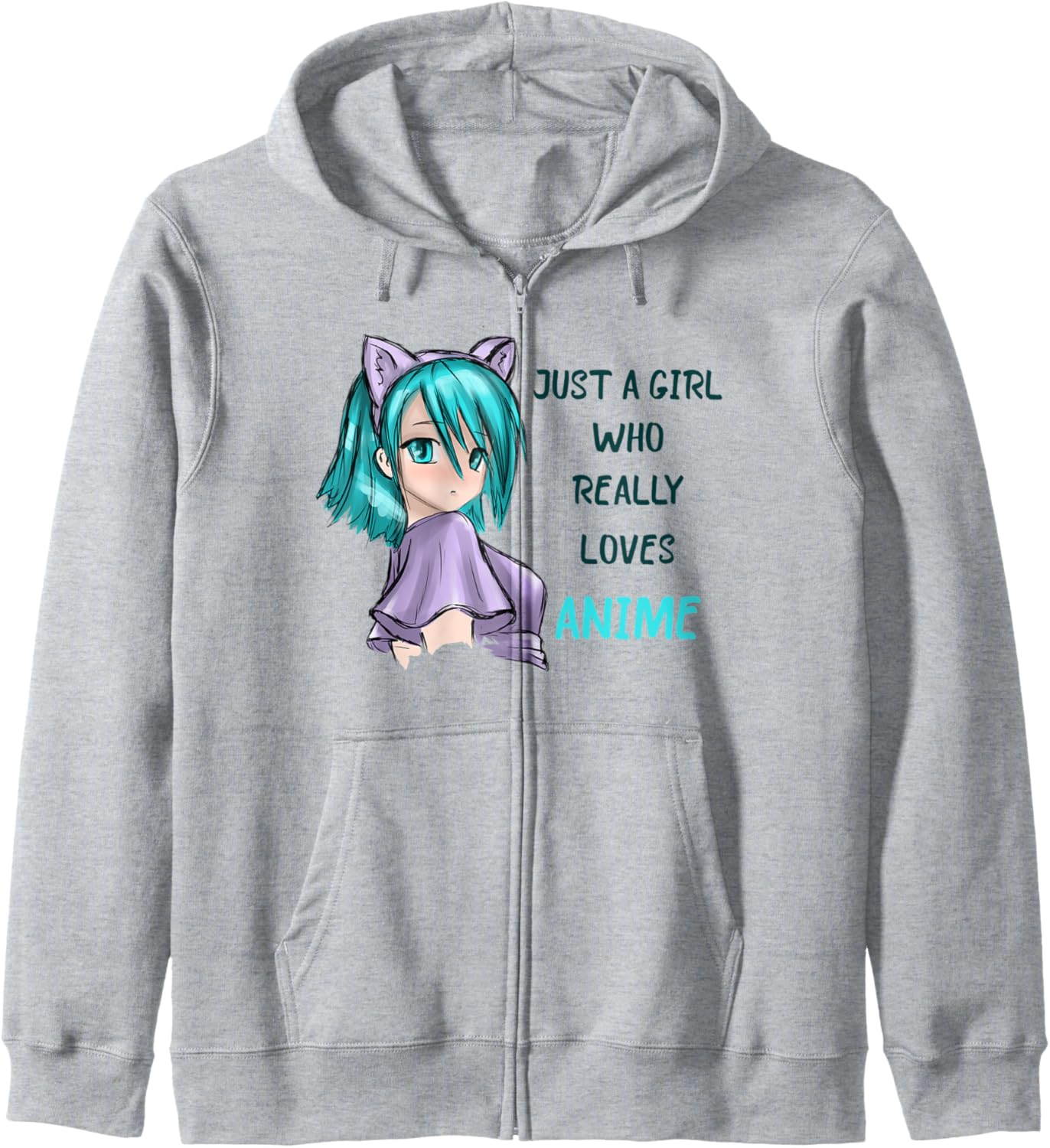Cute Anime Lovers Shirt I'm Just A Girl Who Loves Anime Zip Hoodie