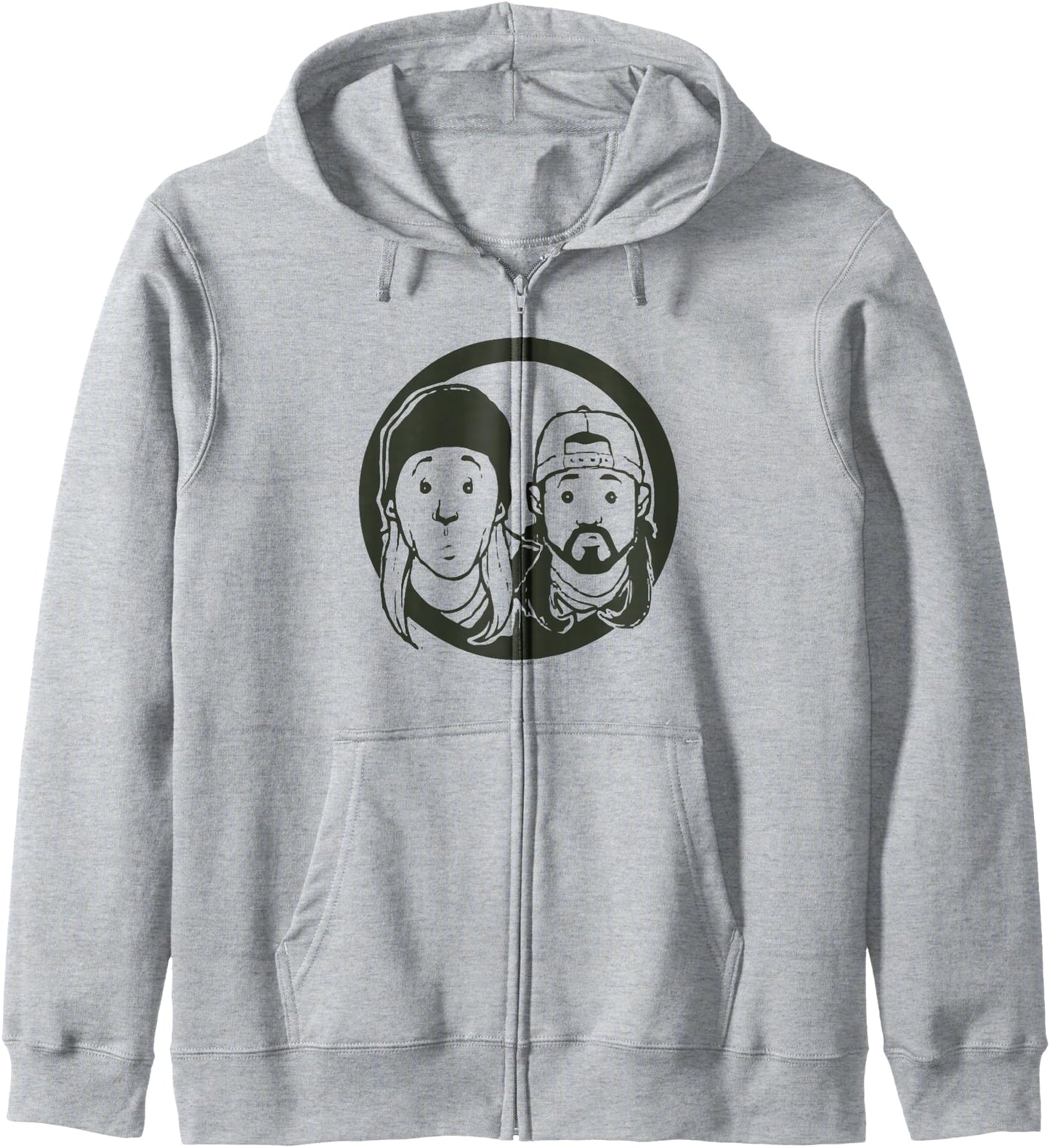 Jay and Silent Bob Simple Cartoon Faces Zip Hoodie