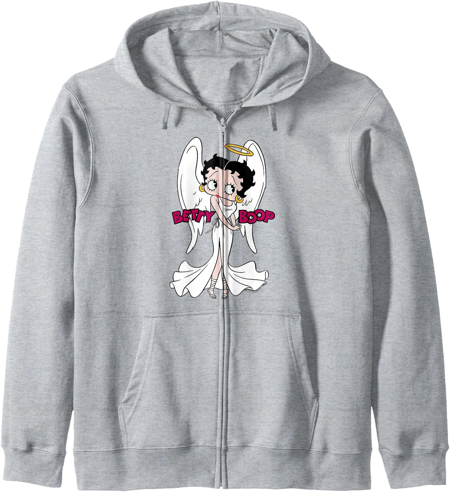 Betty Boop Angel Centered Poster Zip Hoodie
