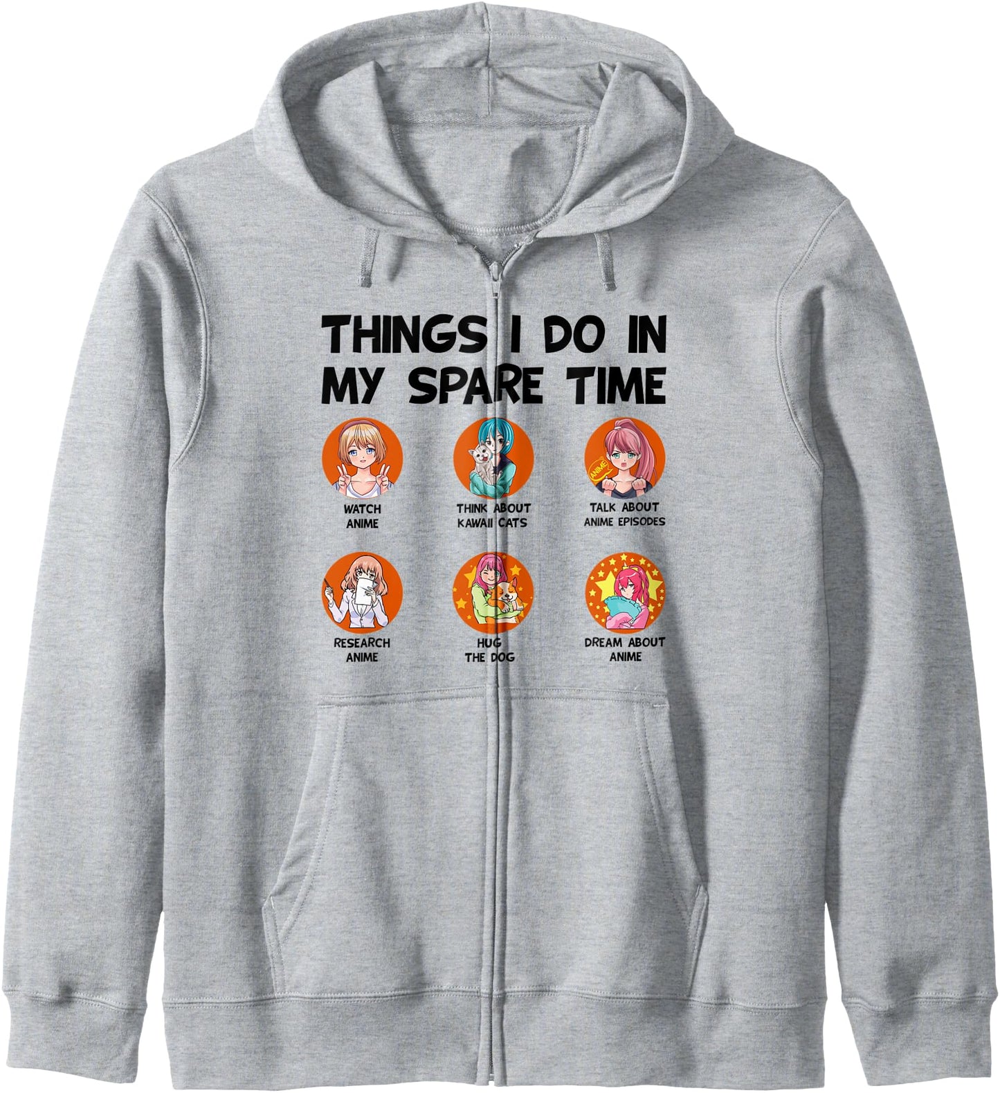 Anime Art for Teen Girl Women Dogs Merch Cats Anime Lovers Hoodie