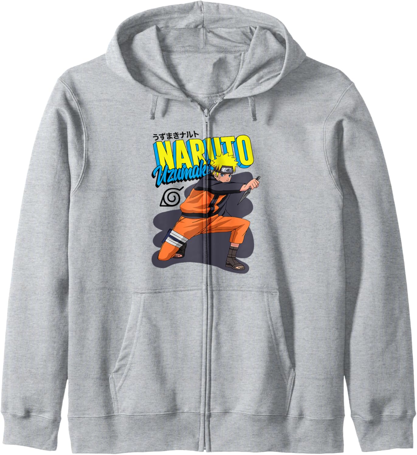 Naruto Shippuden Naruto and Slanted Logo Anime Hoodie