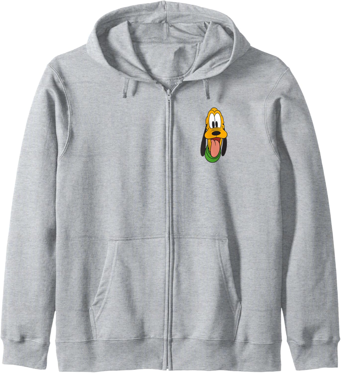 Disney Mickey And Friends Pluto Face Small Pocket Logo Zip Hoodie