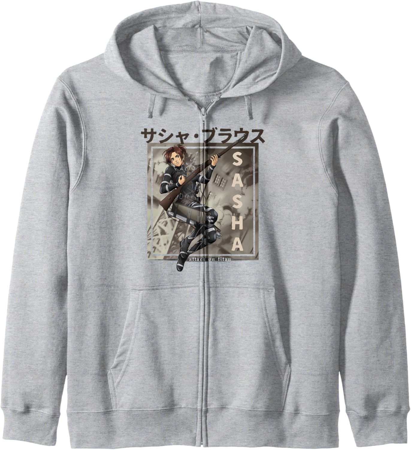 Attack on Titan Season 4 Sasha Kanji AOT Anime Zip Hoodie