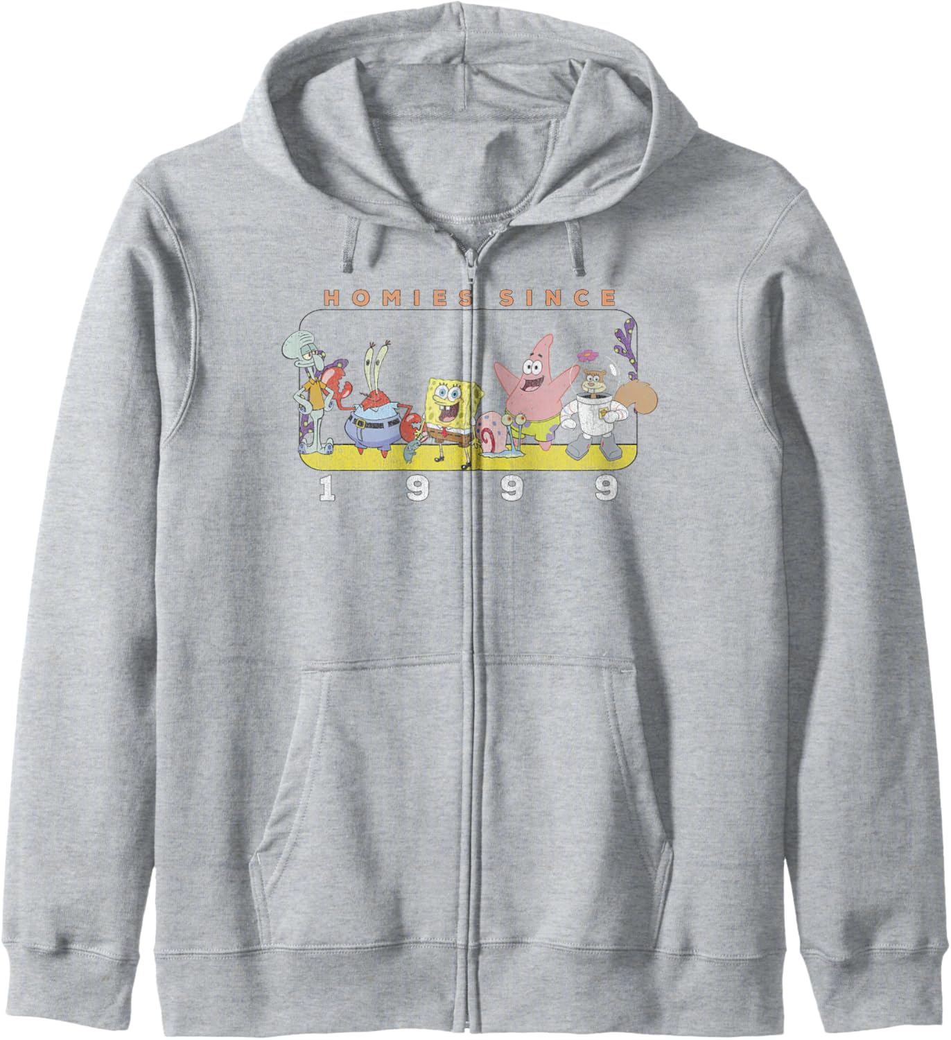 SpongeBob SquarePants Homies Since 1999 Panel Portrait Zip Hoodie