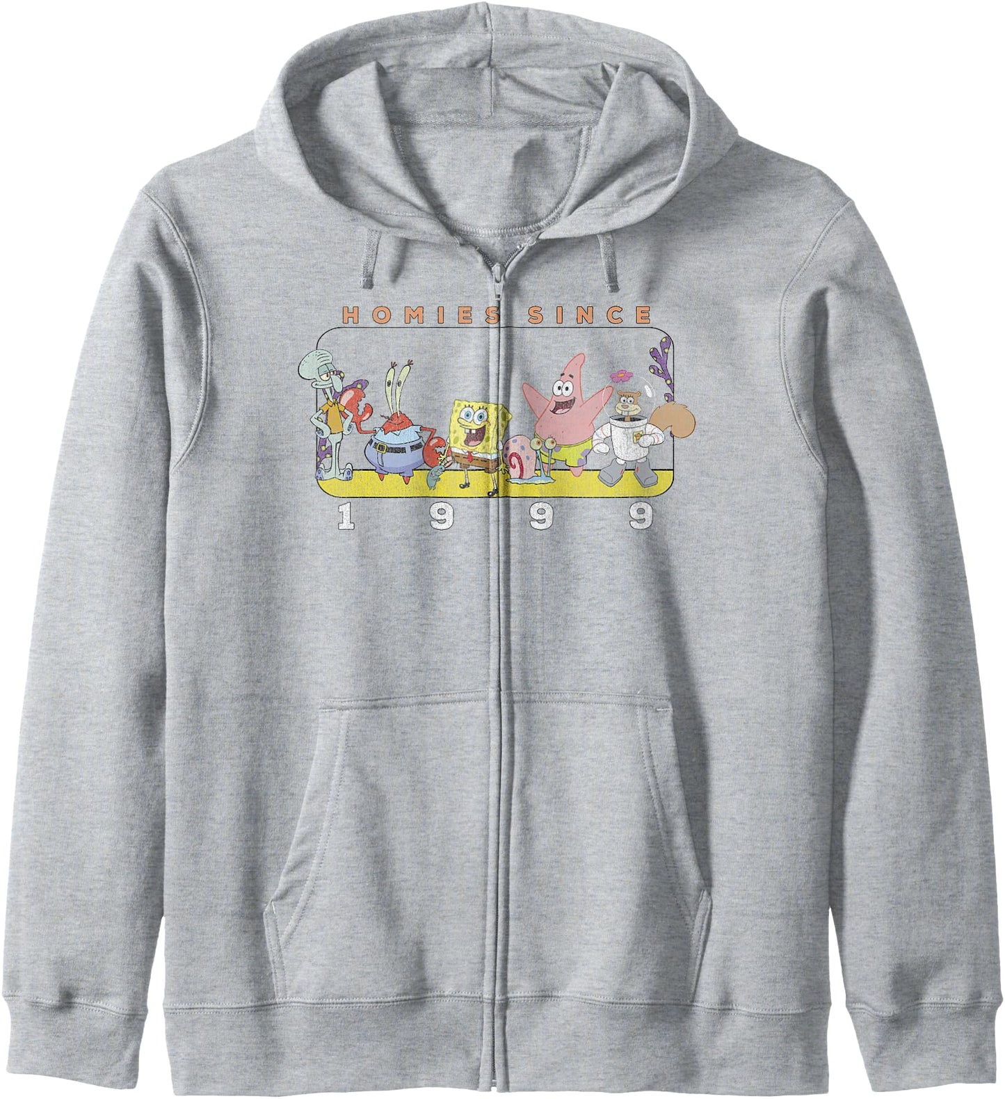 SpongeBob SquarePants Homies Since 1999 Panel Portrait Zip Hoodie