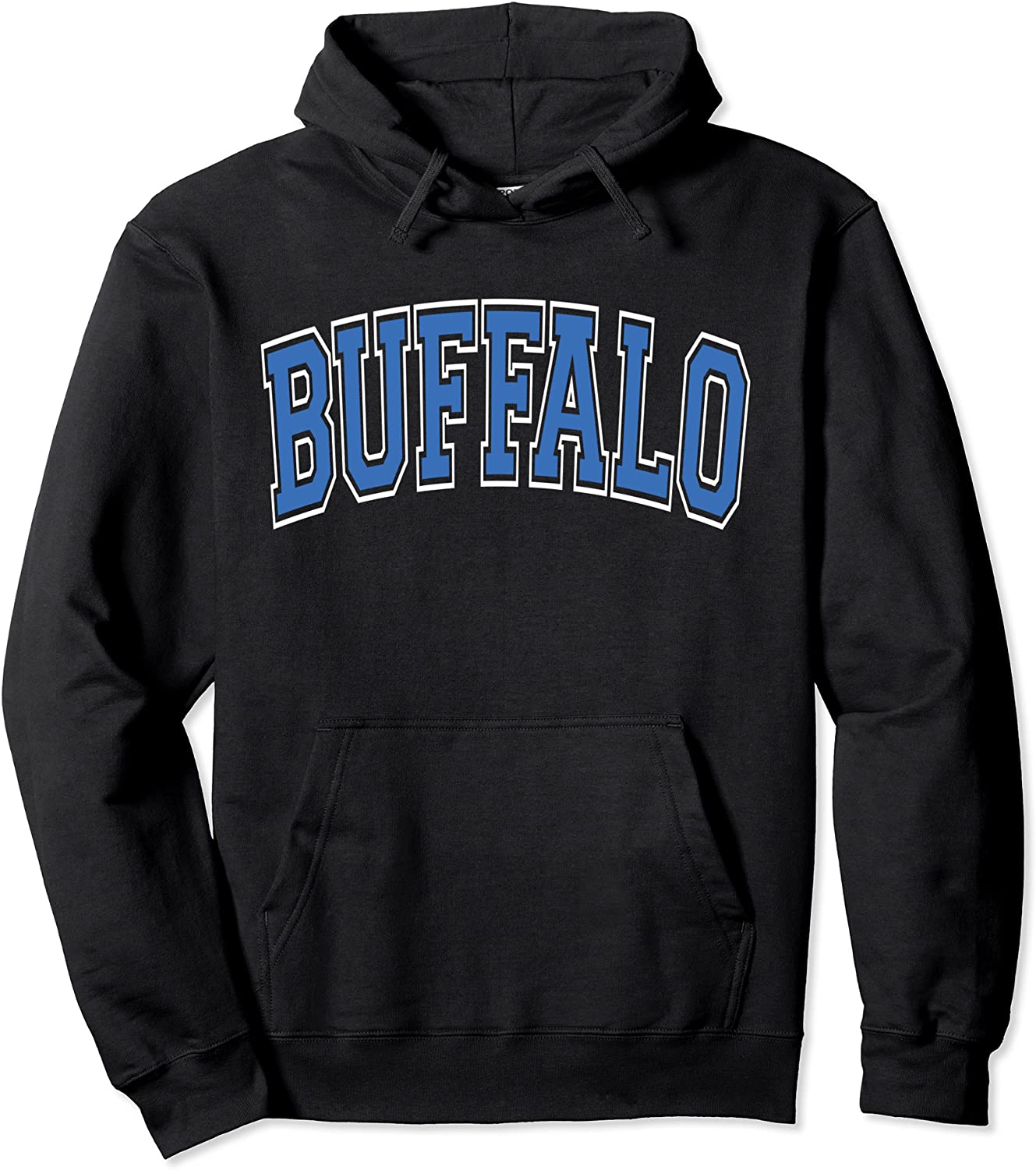 Buffalo NY Varsity Style Blue Text Pullover Hoodie