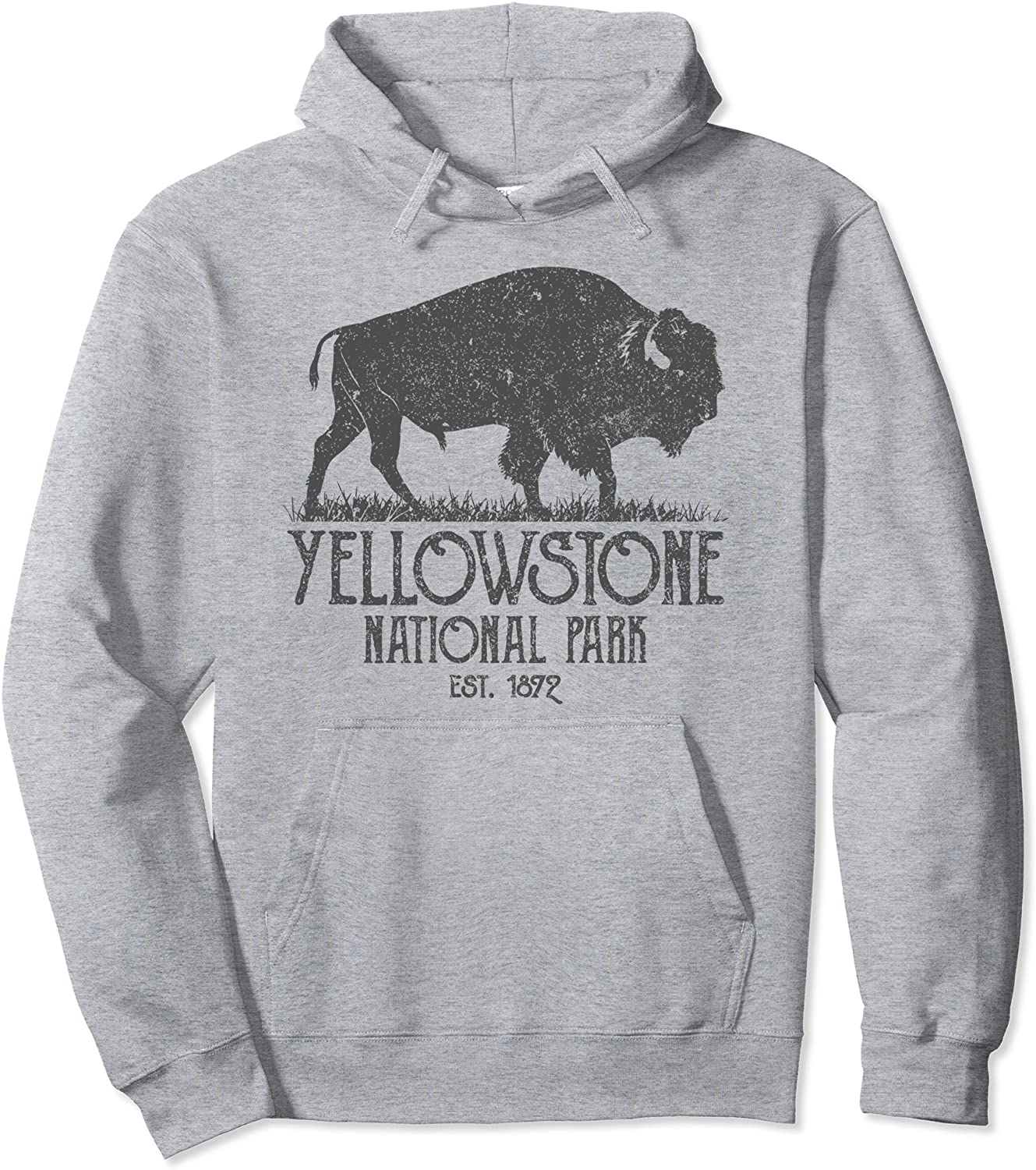 Yellowstone National Park Apparel Bison Buffalo Vintage Pullover Hoodie