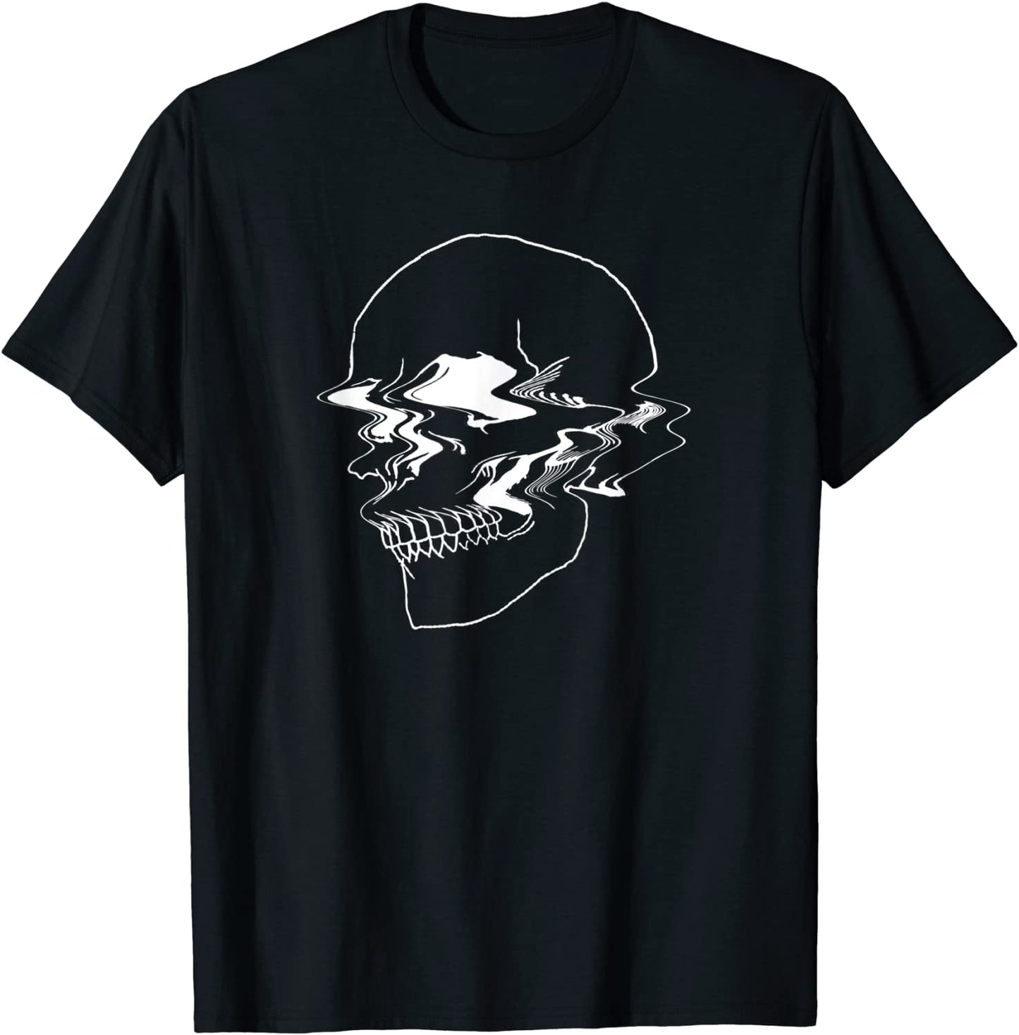 Creepy Cool EGirl EBoy Pastel Goth Vaporwave Glitch Skull T-Shirt