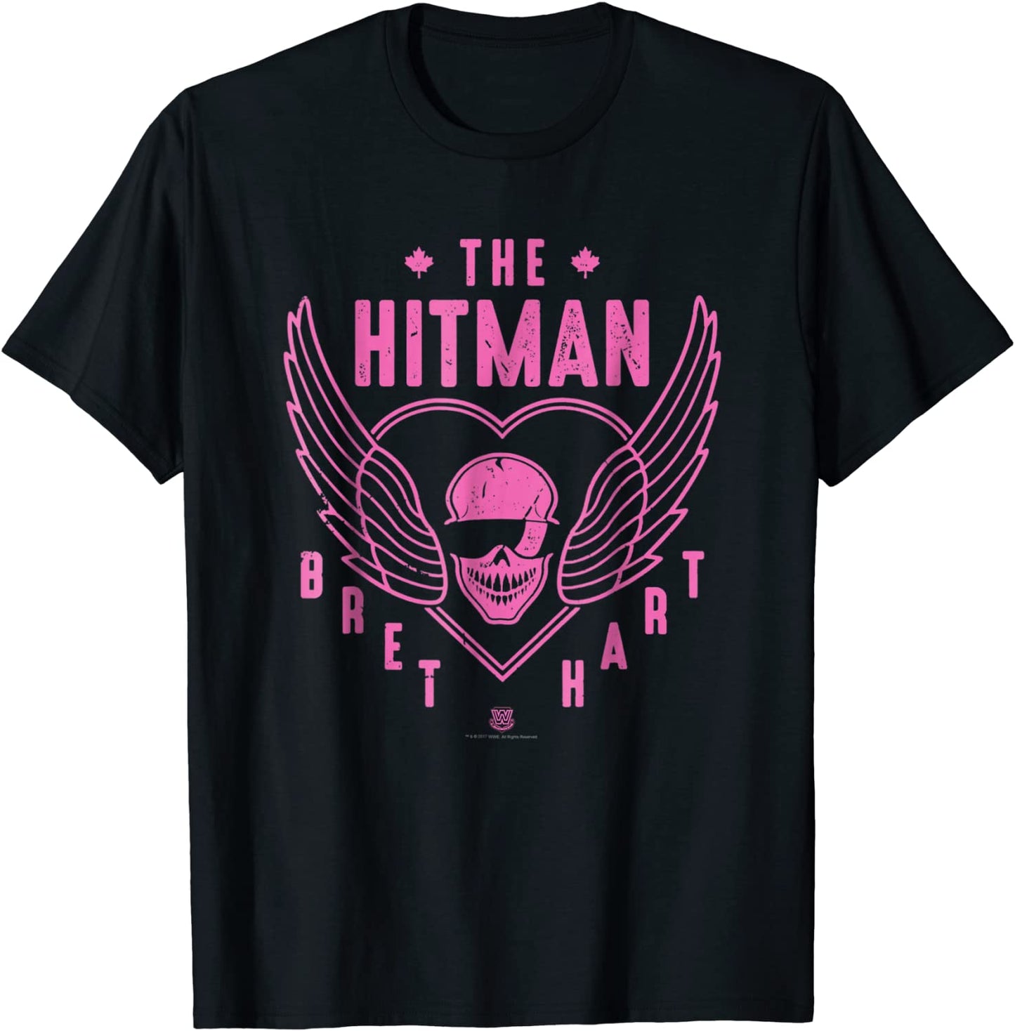 WWE The Hitman Bret Hart 1 Color Skull T-shirt