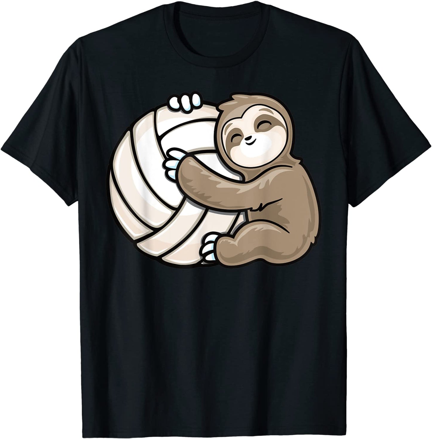 Sloth hug ball volleyball player beach sports fan T-Shirt