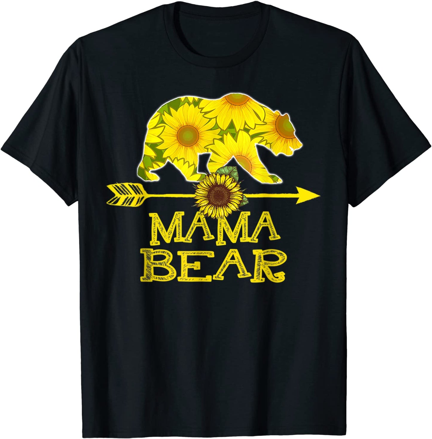 Mama Bear Sunflower Mother Father Gift T-Shirt