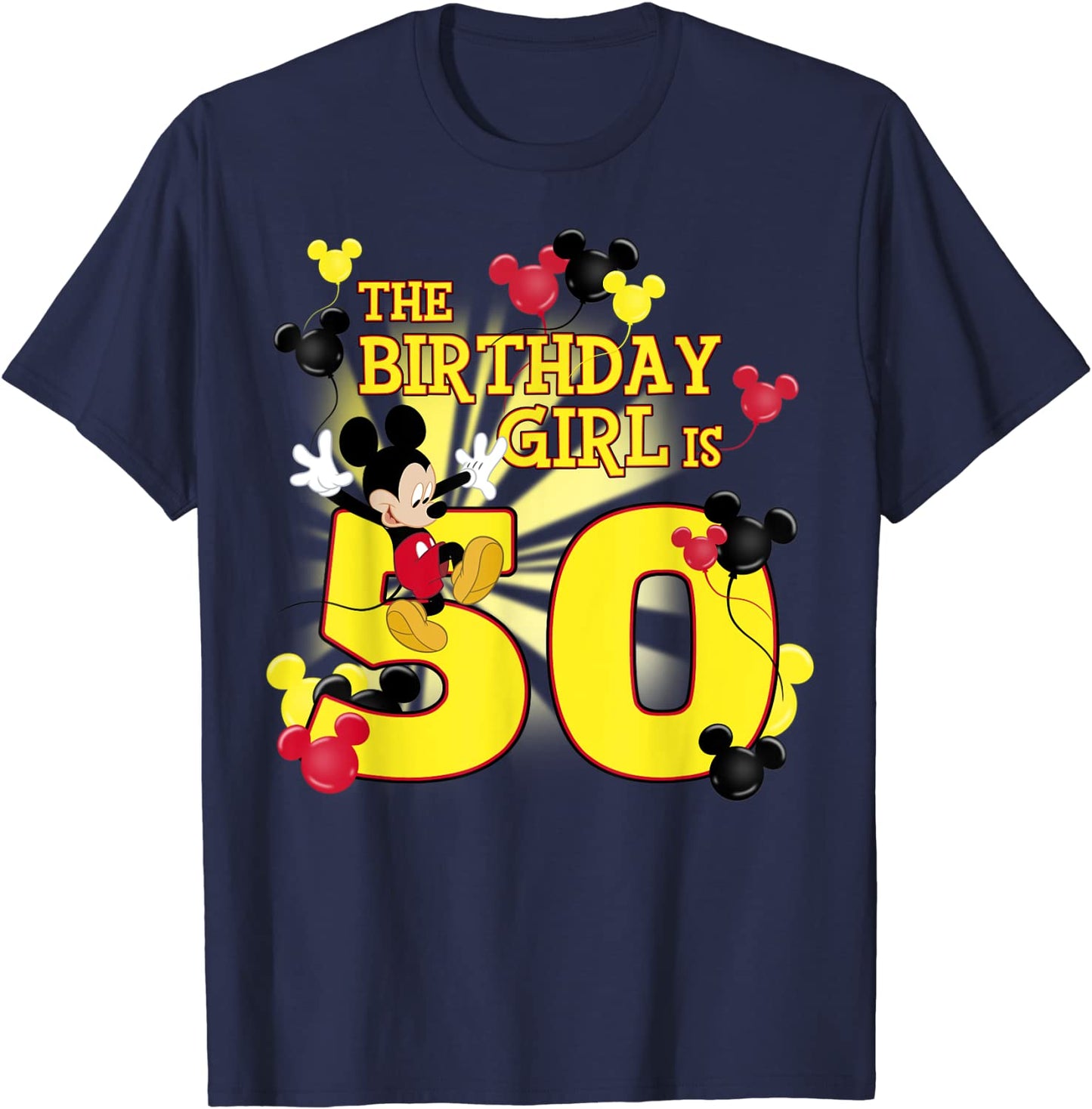 Disney Mickey And Friends Mickey 50th Birthday Girl T-Shirt