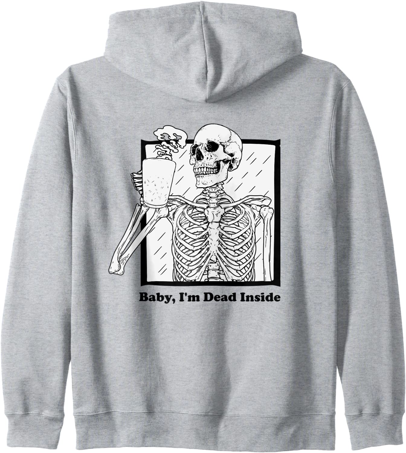 Baby Im Dead Inside Grunge Skeleton Edgy Goth Sad Aesthetic Hoodie