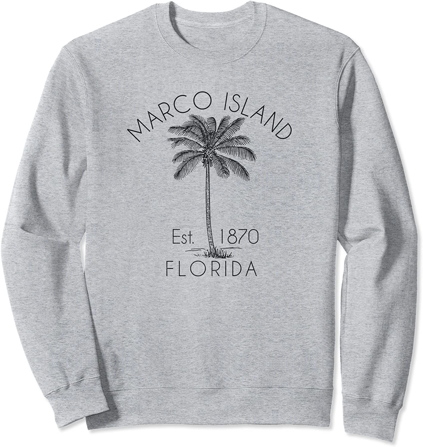Marco Island Beach Design Palm Tree Illustration Gift Sweatshirt