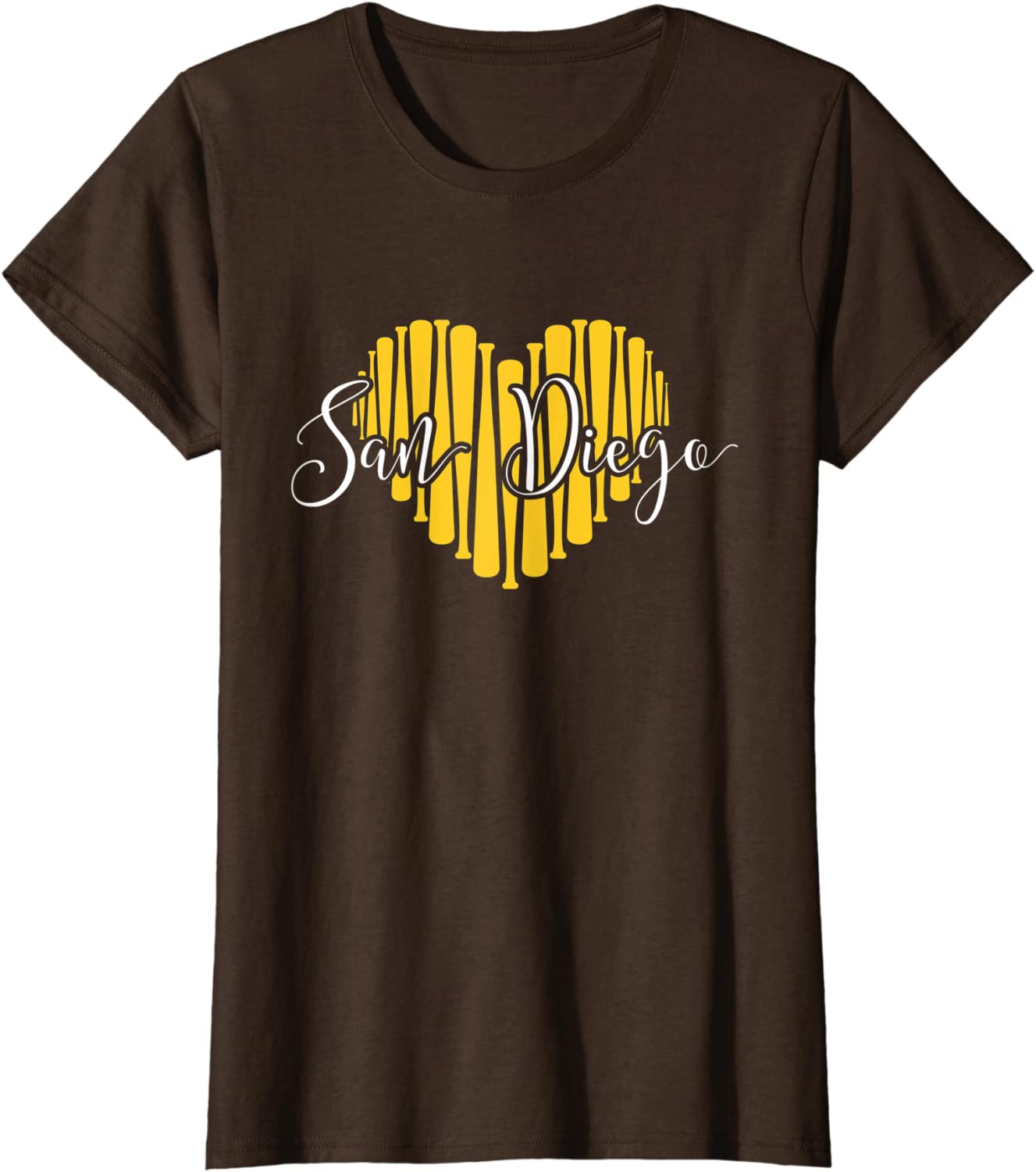 Cute I Love San Diego Baseball Bat Heart T-Shirt