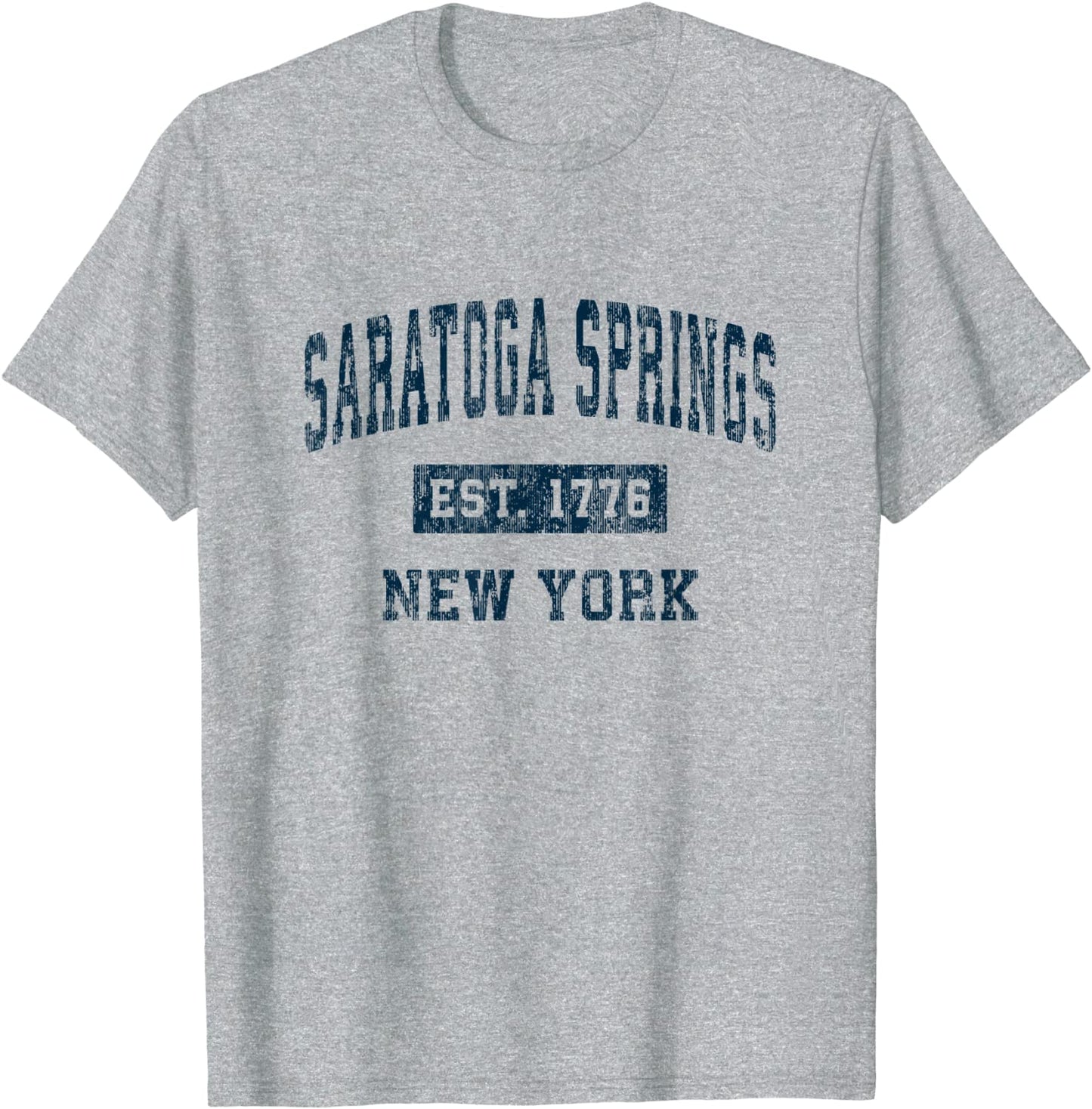 Saratoga Springs New York NY Vintage Sports Design Navy T-Shirt