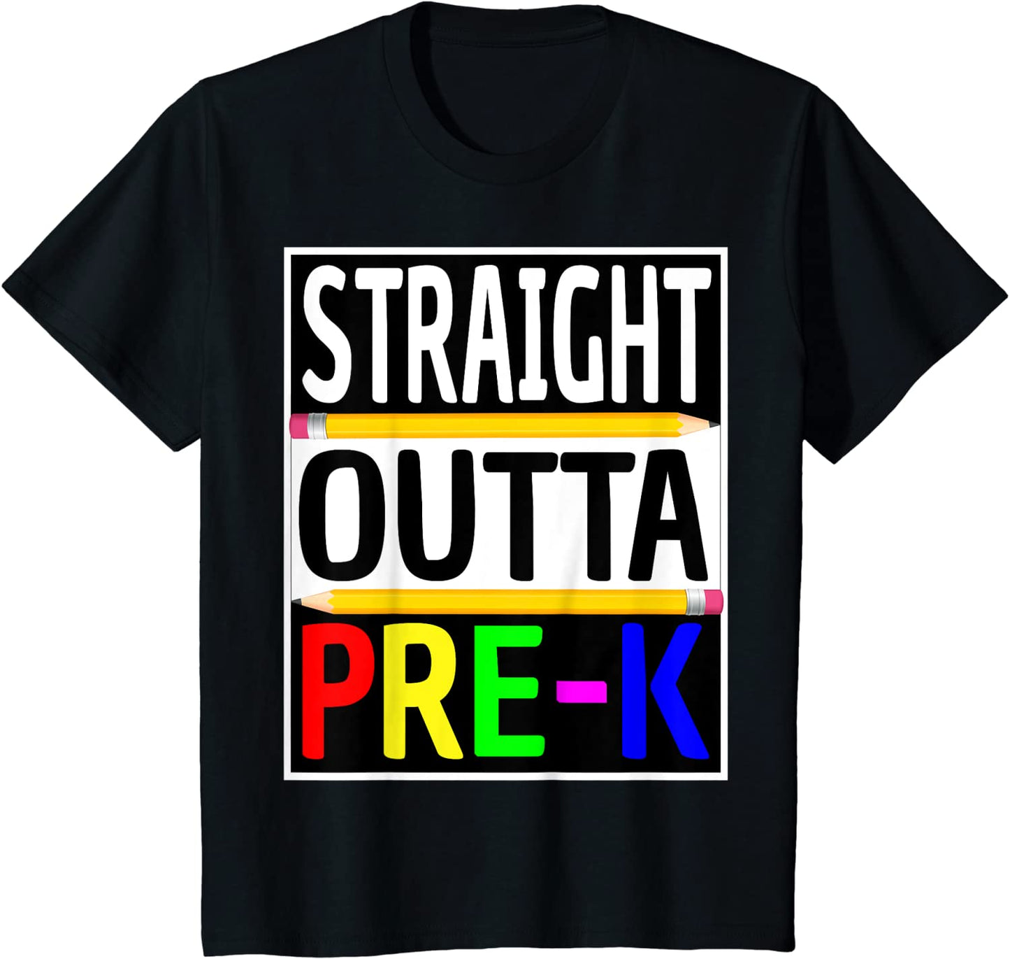 Kids Straight Outta Pre-K Graduation Gift T-Shirt