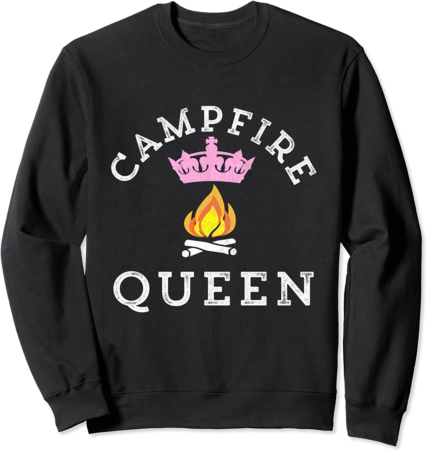 Campfire Queen Camping Outdoors RV Tent Scout Fire Crown Sweatshirt