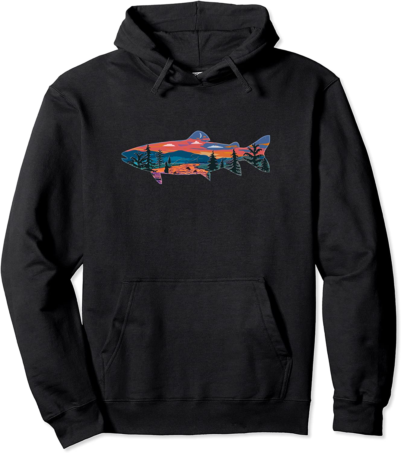 Trout Fly Fishing Outdoor Nature Fisherman Gifts Pullover Hoodie