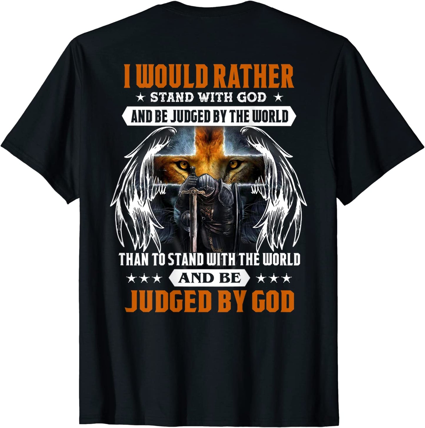 Jesus Christ Lion Cross Knight Quote Saying For Christian T-Shirt