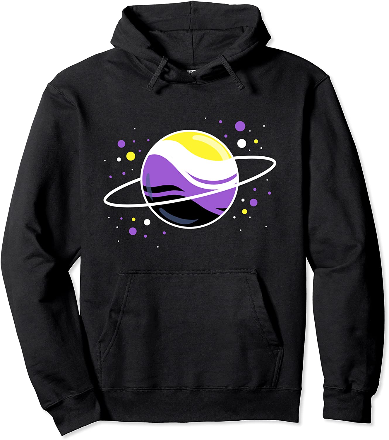 Nonbinary Outer Space Planet Nonbinary Pride Pullover Hoodie