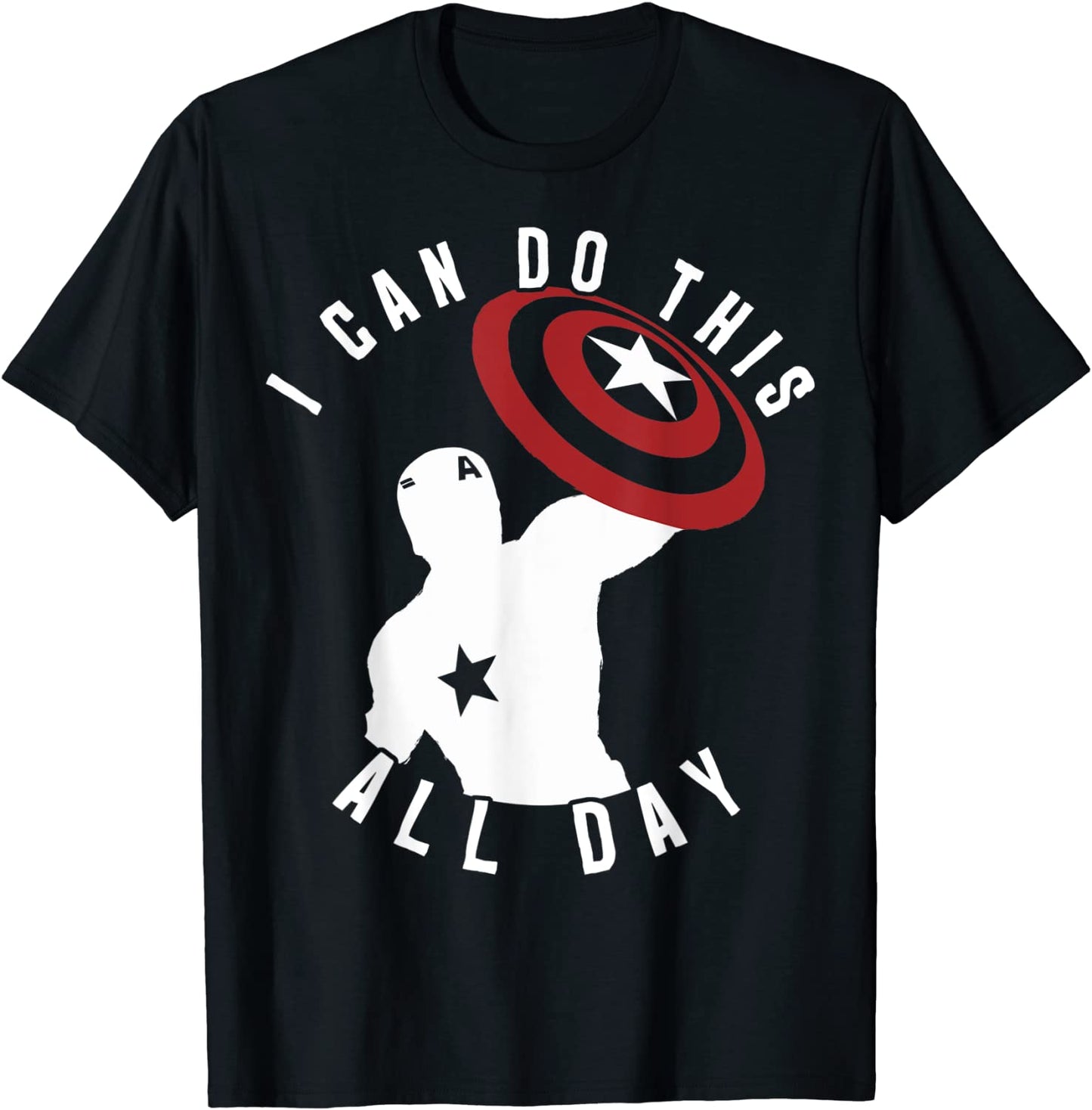 Marvel Captain America I Can Do This All Day SIlhouette T-Shirt
