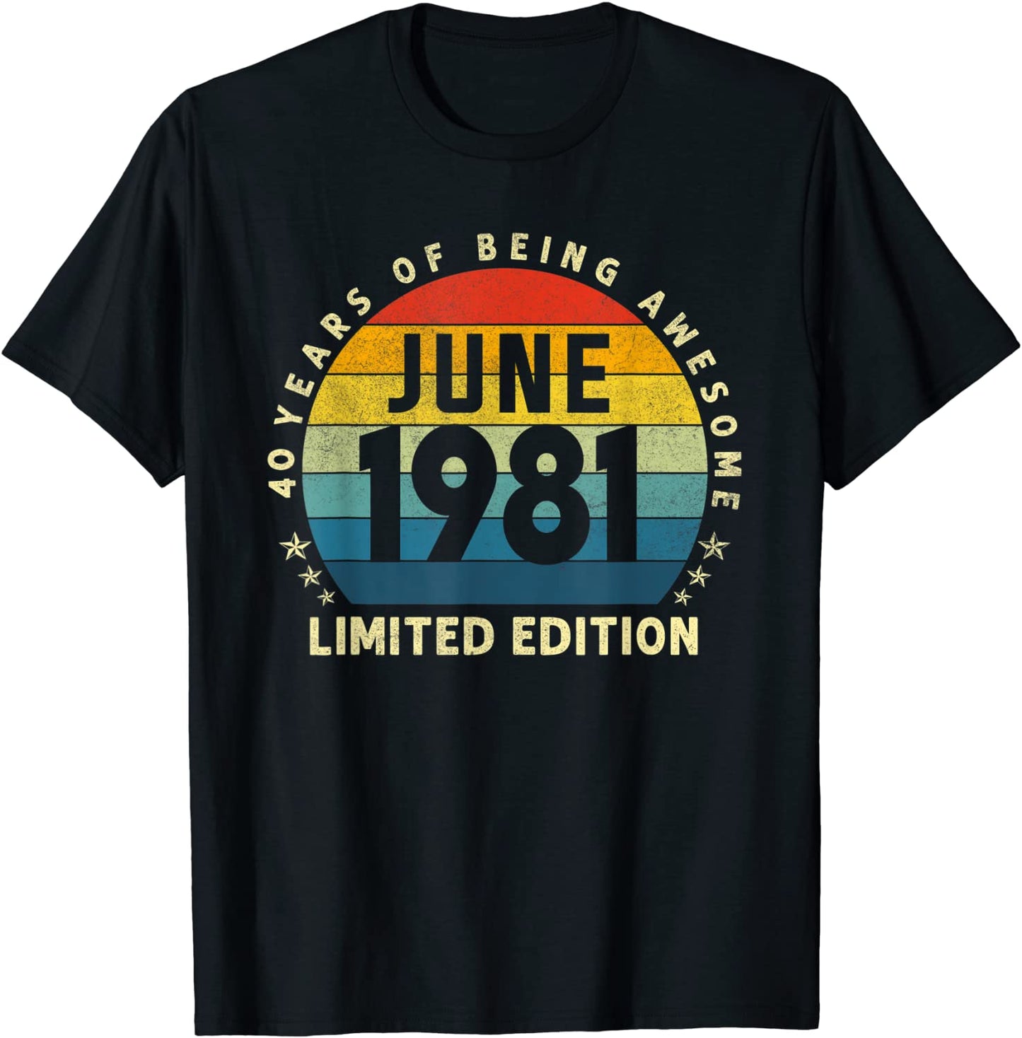 Vintage June 1981 Retro 40 Year Old 40th Birthday Men Women T-Shirt