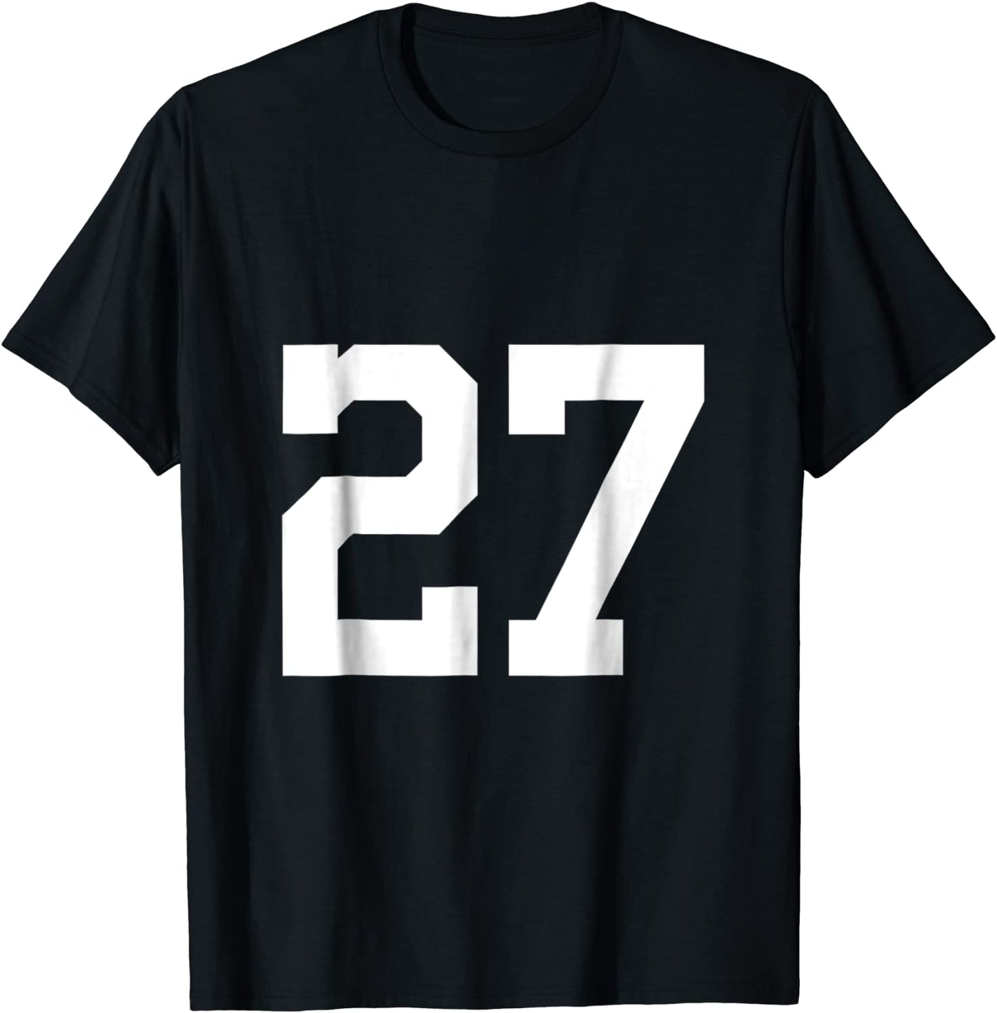 27 Sports Jersey Number T-Shirt for Team Fan Player Coach