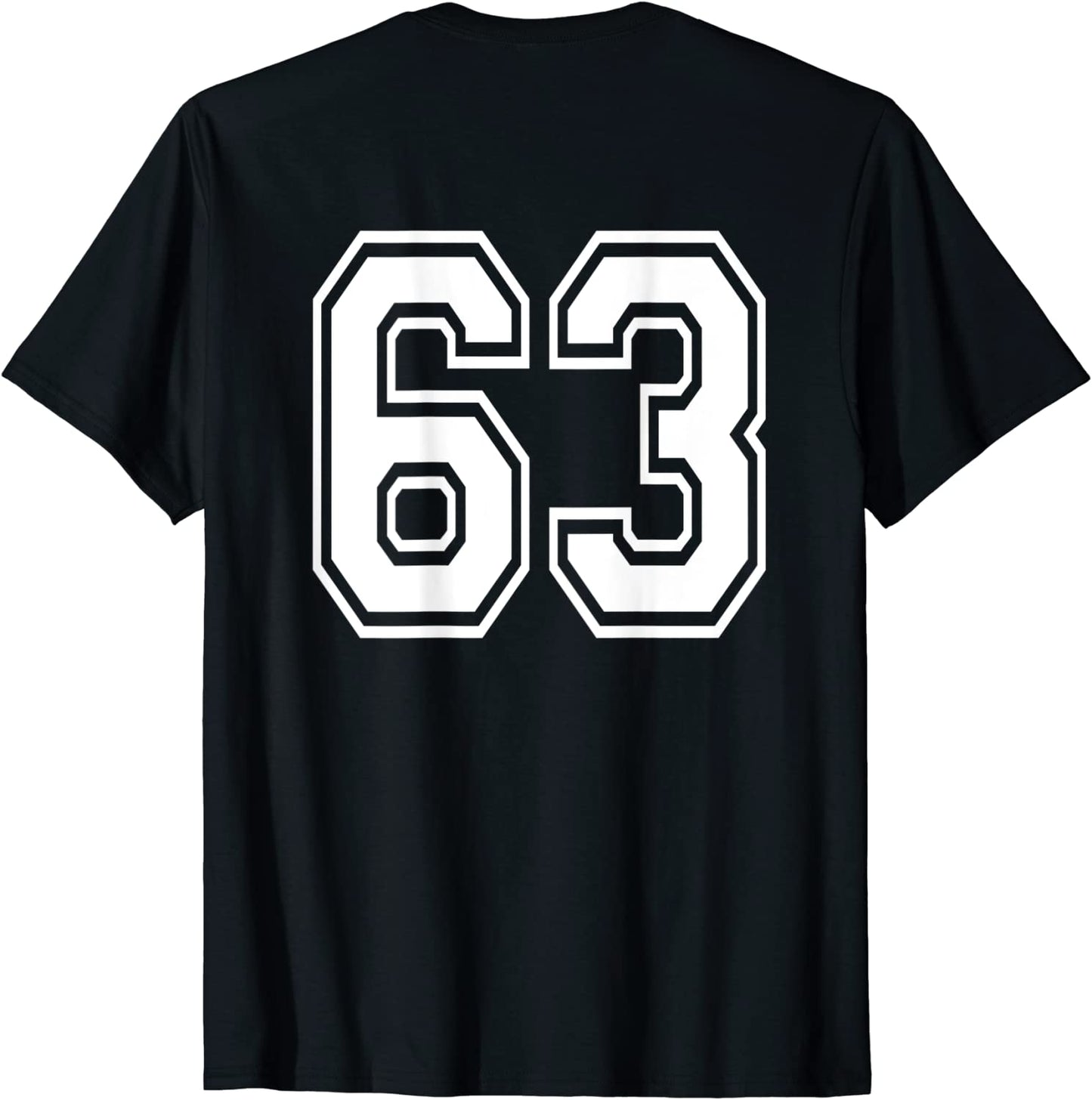 Number 63 T-Shirt Sports Player Number BACK Of Shirt Only T-Shirt