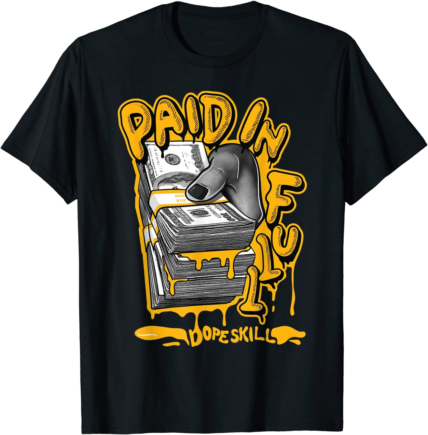 PIF Graphic Match Jordan 12 Retro Black University Gold T-Shirt