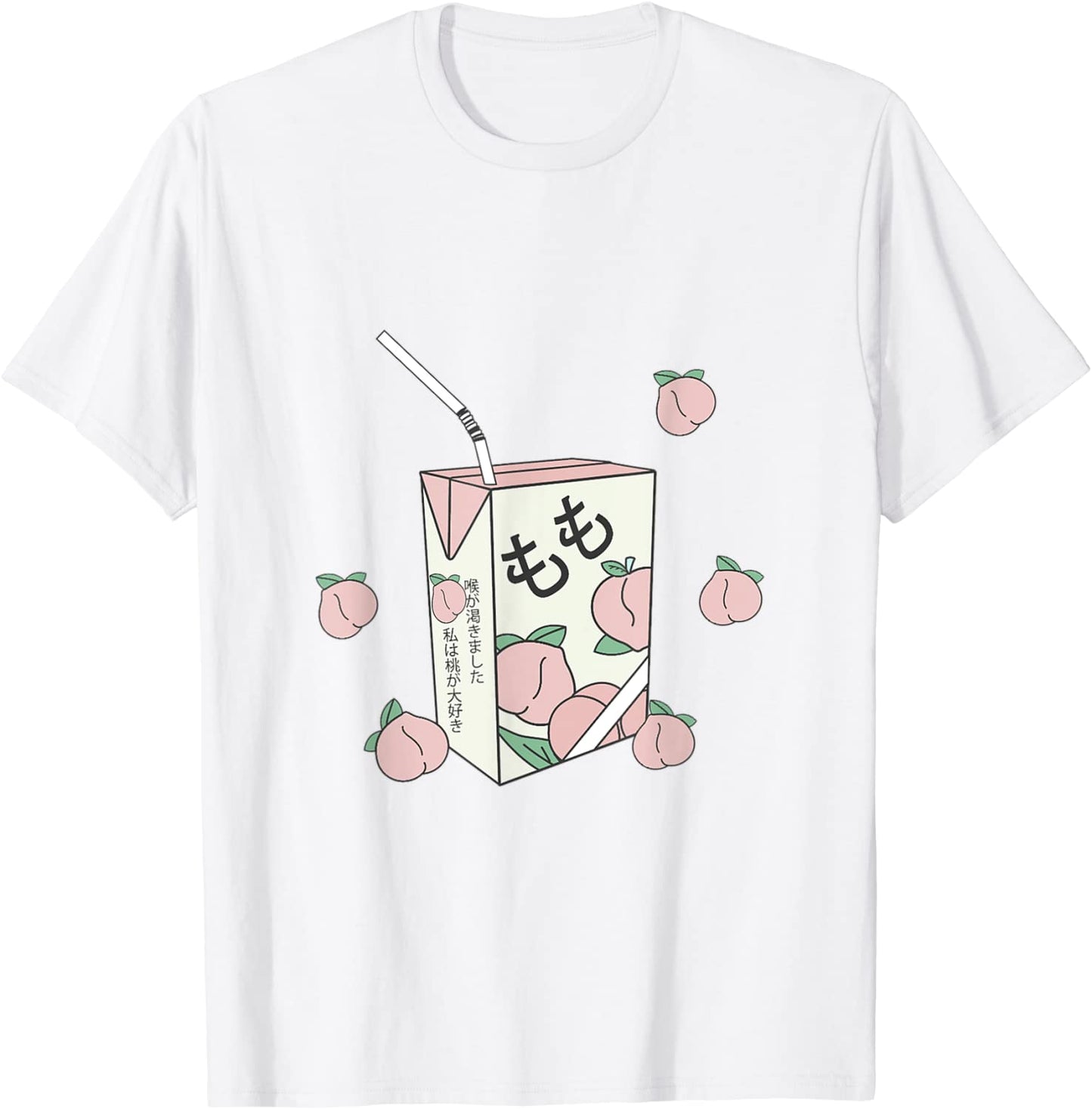 90s Japanese text Aesthetic girl Peach Juice otaku anime T-Shirt