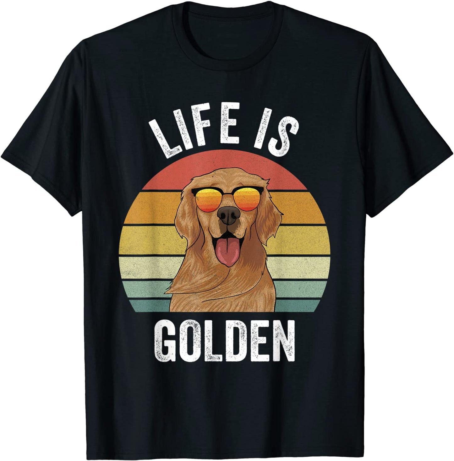 Retro Life Is Golden Shirt Golden Retriever Gifts Funny Dog T-Shirt