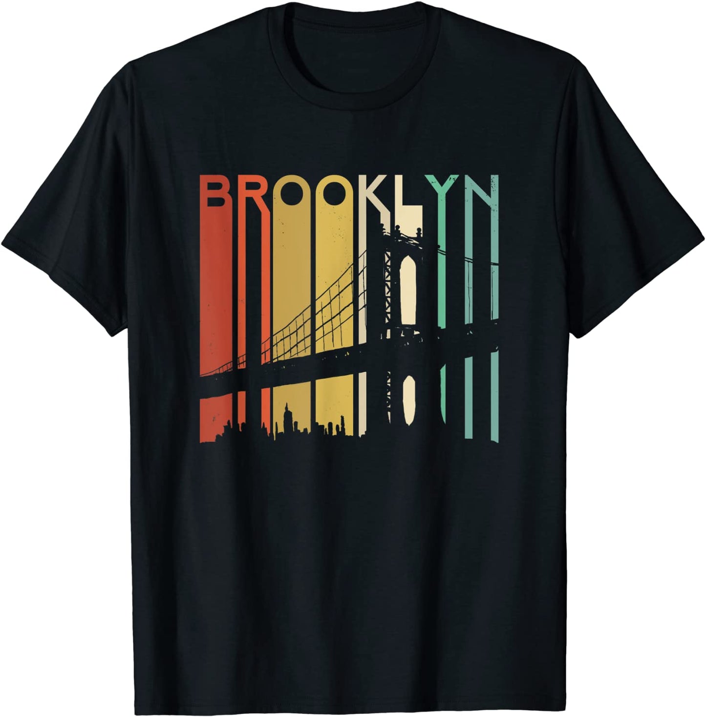 Retro New York Brooklyn Bridge Vintage City Skyline NYC NY T-Shirt