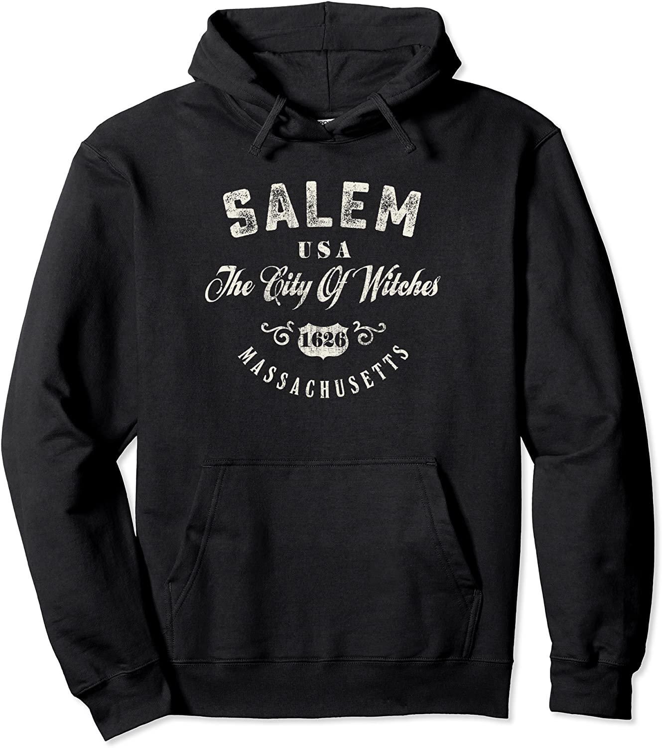 Salem The City Of Witches Massachusetts Vintage Pullover Hoodie