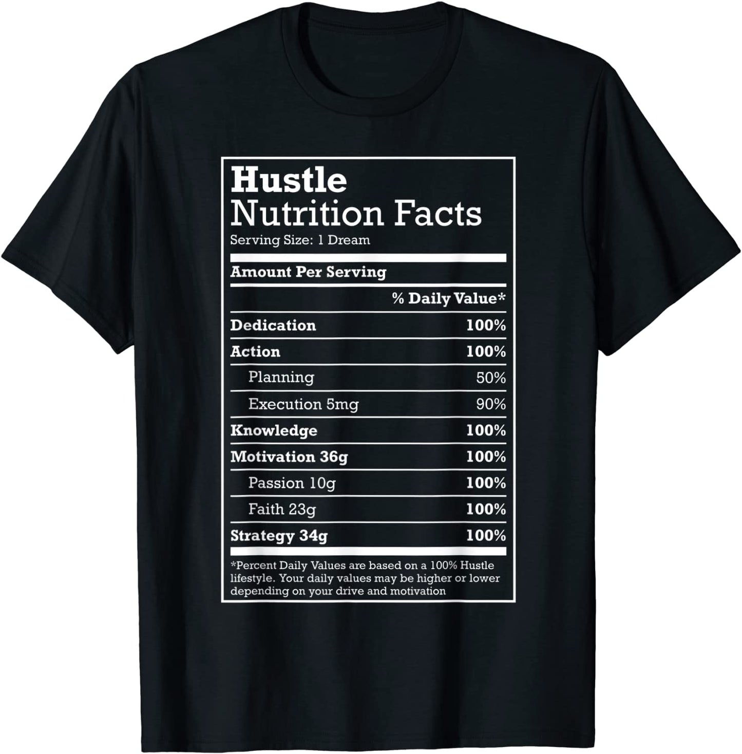 Hustle Nutrition Facts Hustle Hard Hip Hop Christmas Gift T-Shirt