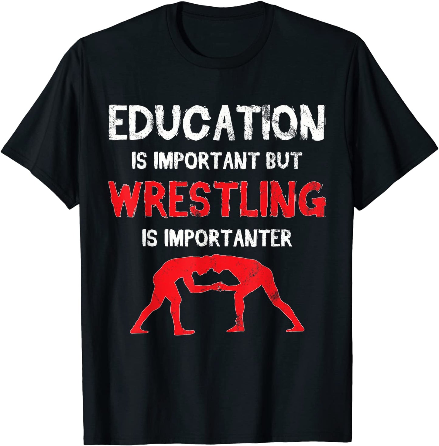 Wrestling Wrestler Sport Education Important Funny Vintage T-Shirt