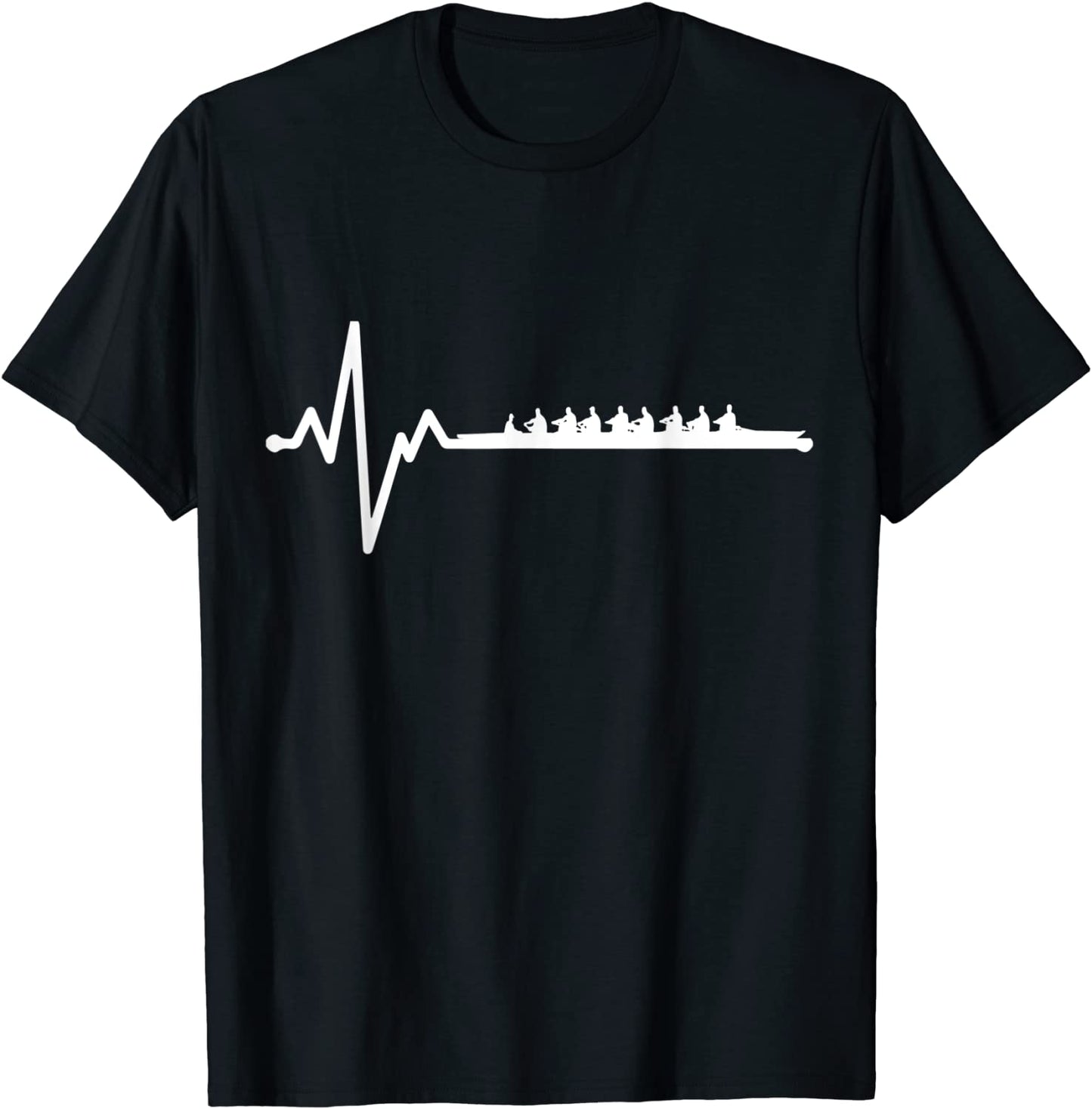 Rowing Crew Boat EKG - Rower Water Sports Row Team T-Shirt