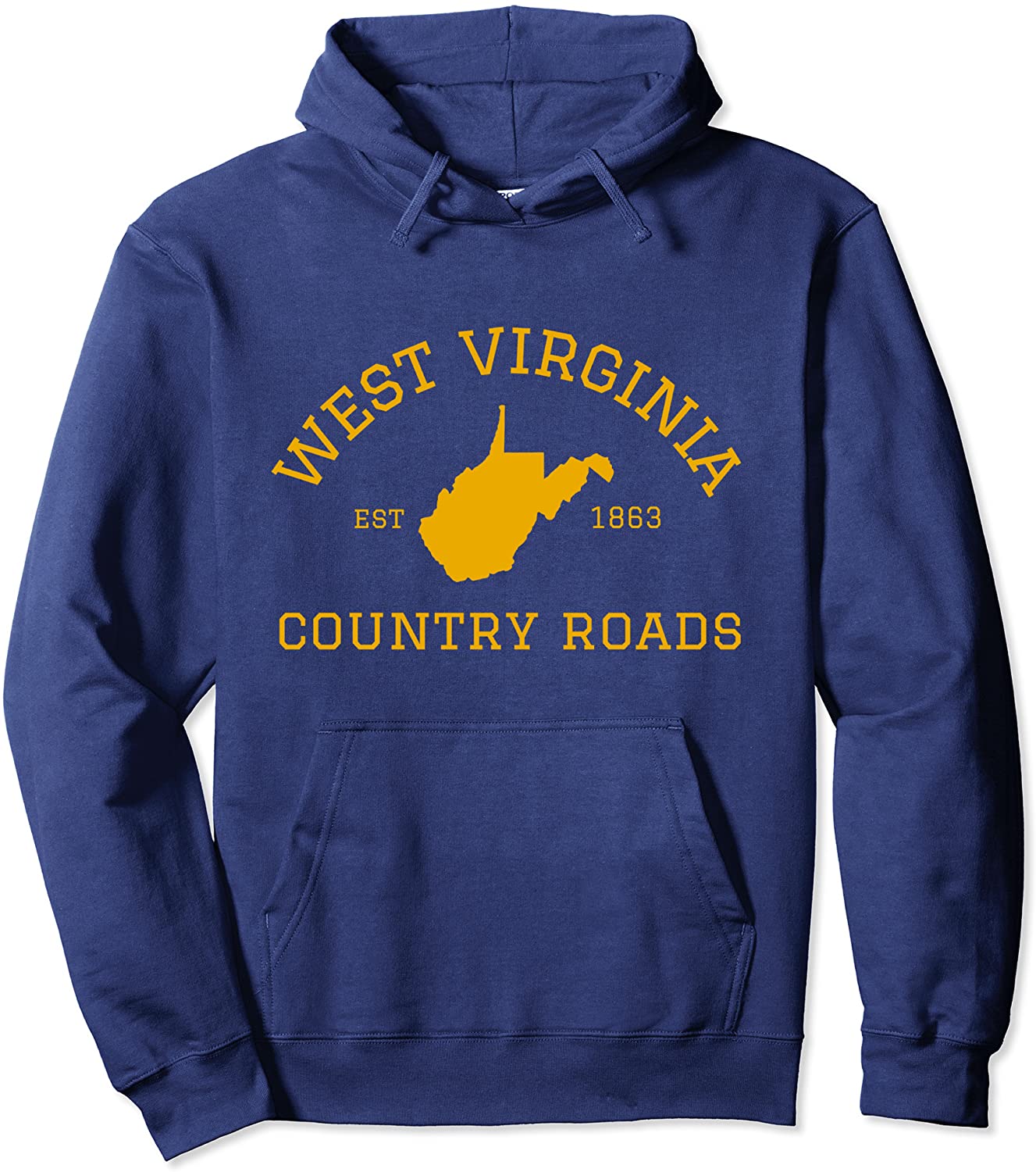 West Virginia Country Roads State Map Established WV Home Pullover Hoodie