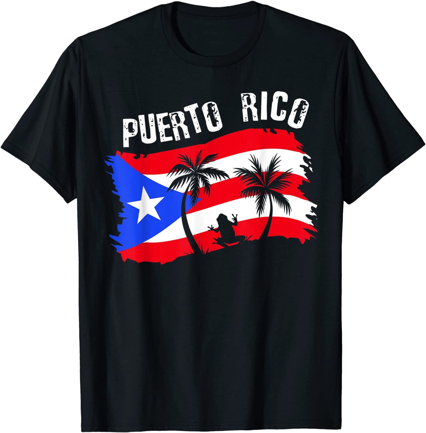 Distressed Style Puerto Rico Frog Gift design Puerto Rico T-Shirt