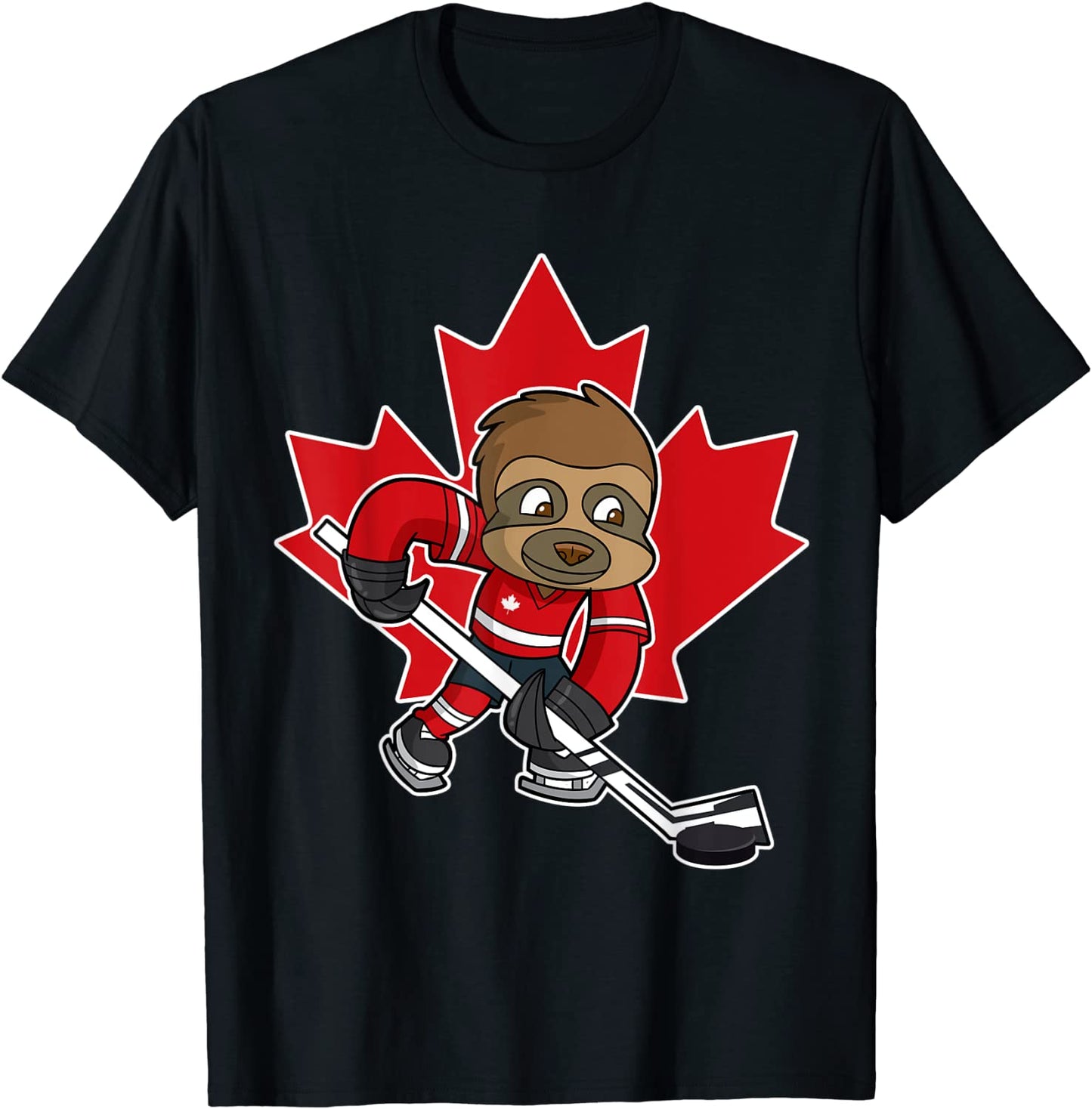 Sloth Canada Ice Hockey Canadian Winter Sports T-Shirt