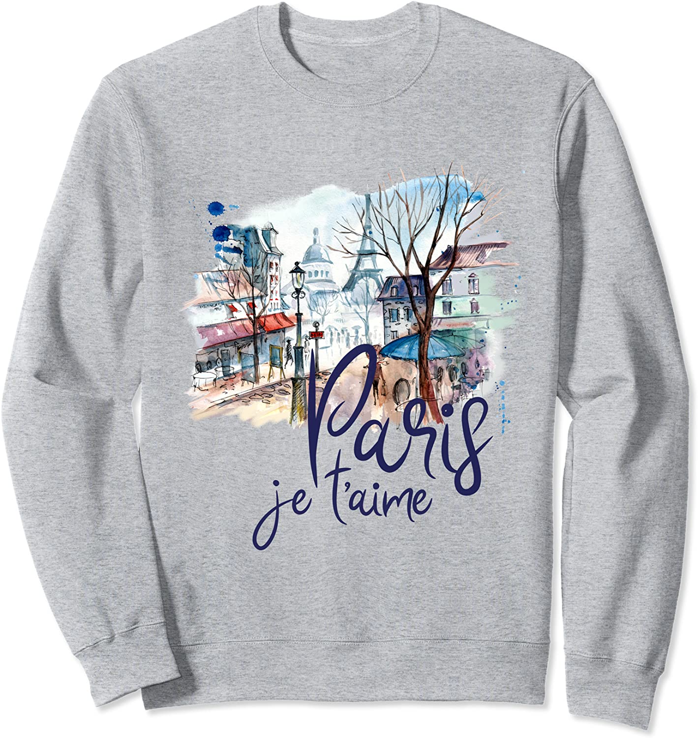 Paris Souvenir Gift Sweatshirt For Women Watercolor Art