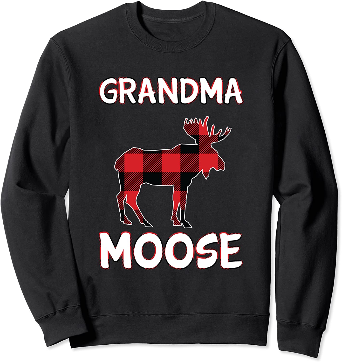 Grandma Moose Shirt Women Christmas Pajamas For Family Plaid Sweatshirt