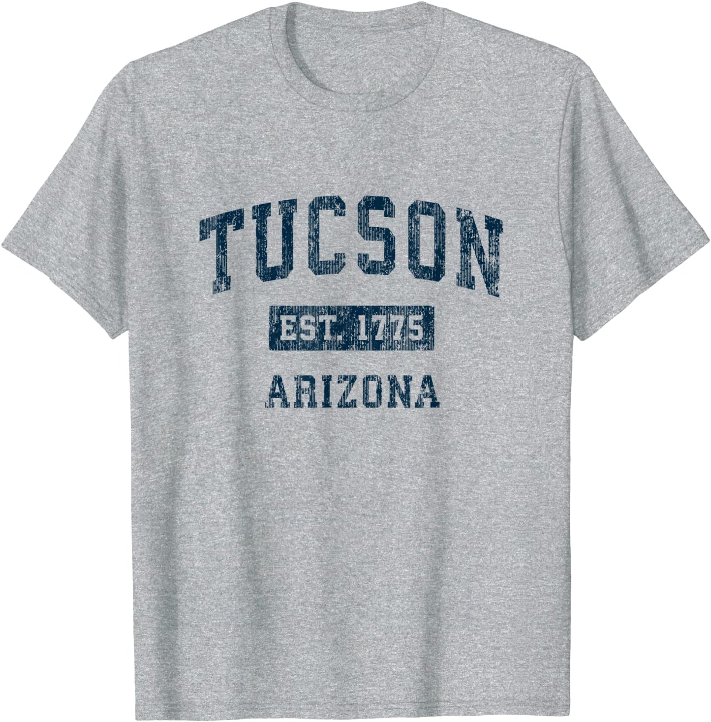 Tucson Arizona AZ Vintage Sports Design Navy Print T-Shirt