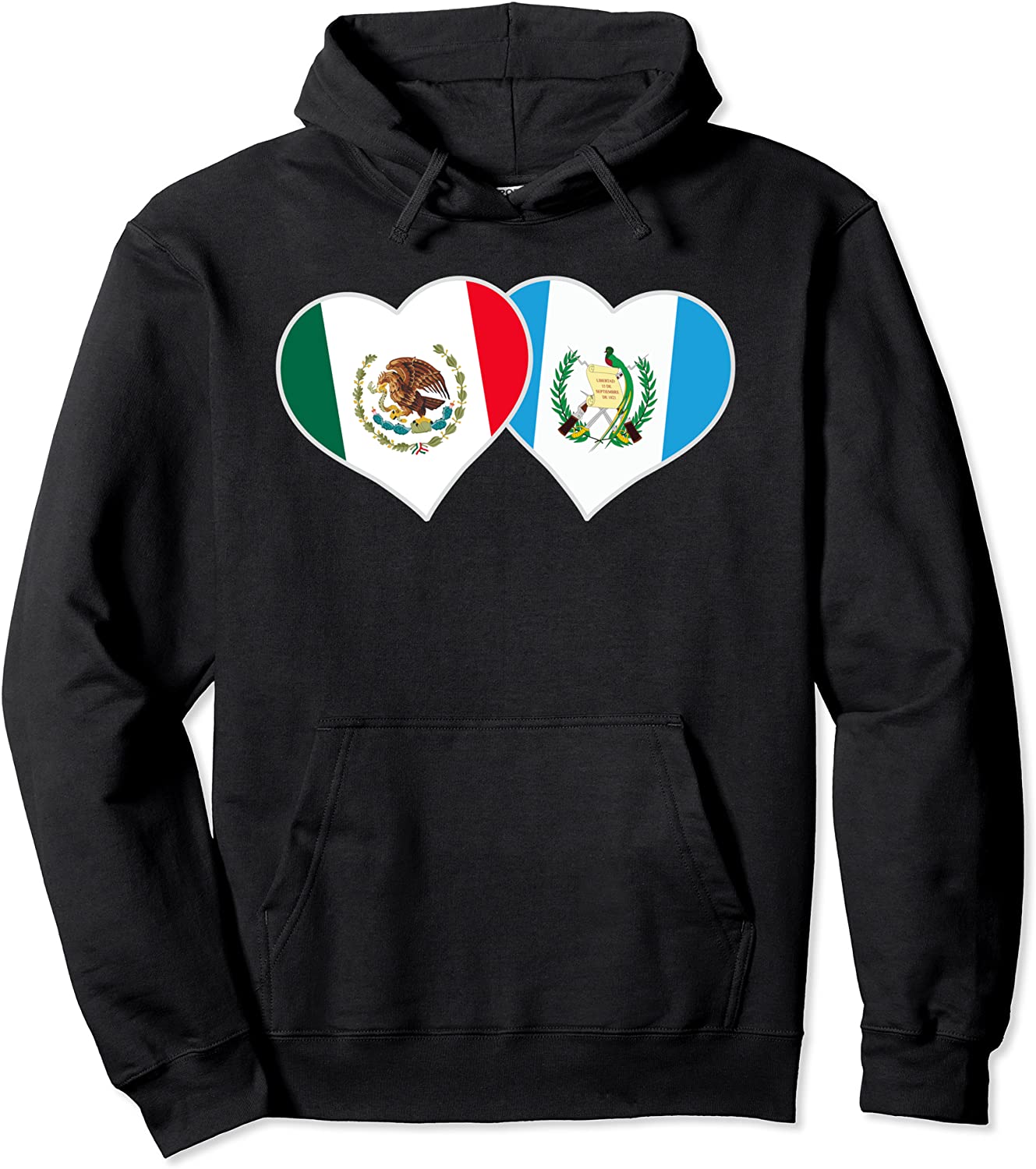Mexican Guatemalan Flag Love Mexico Guatemala Heart Pullover Hoodie