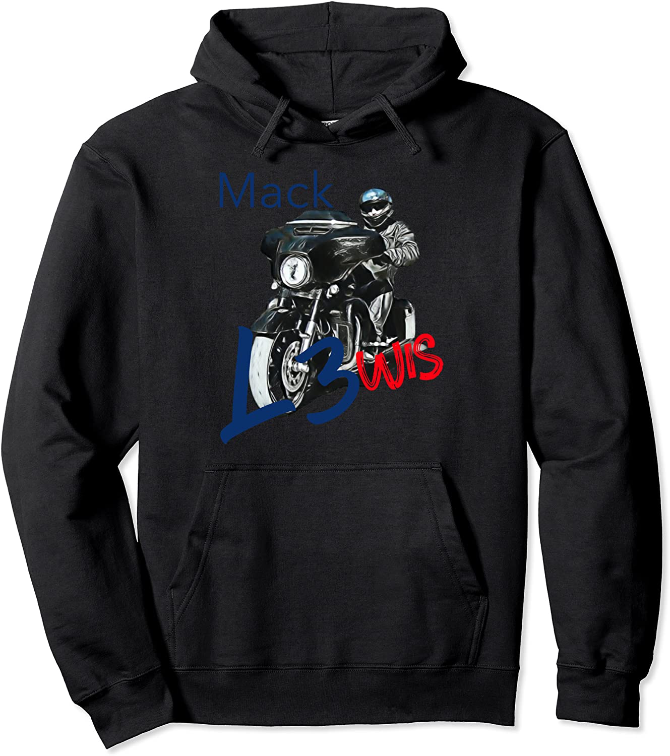 Mack L3wis Blue L3 Red Wis Pullover Hoodie