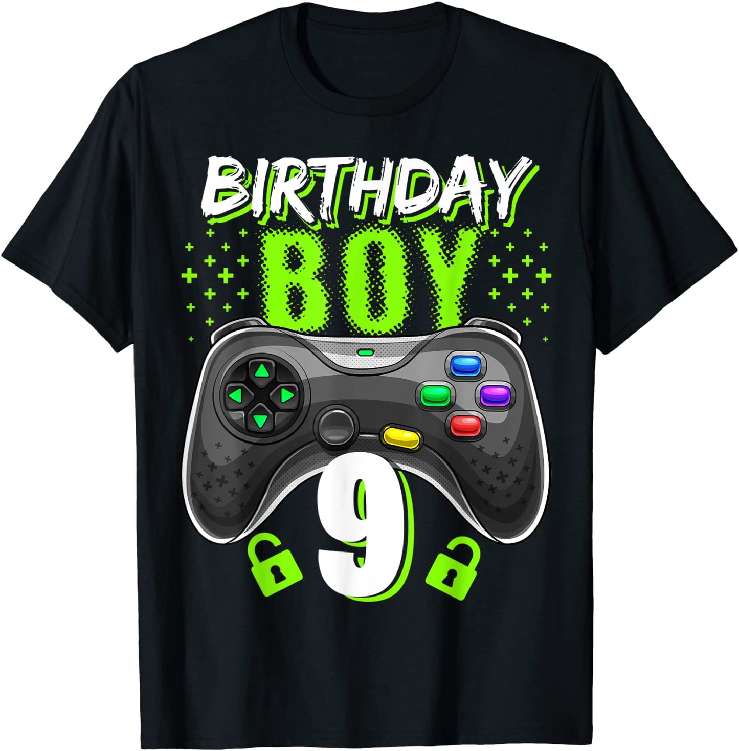 Birthday Boy 9 Video Game Controller Gamer 9th Birthday Gift T-Shirt