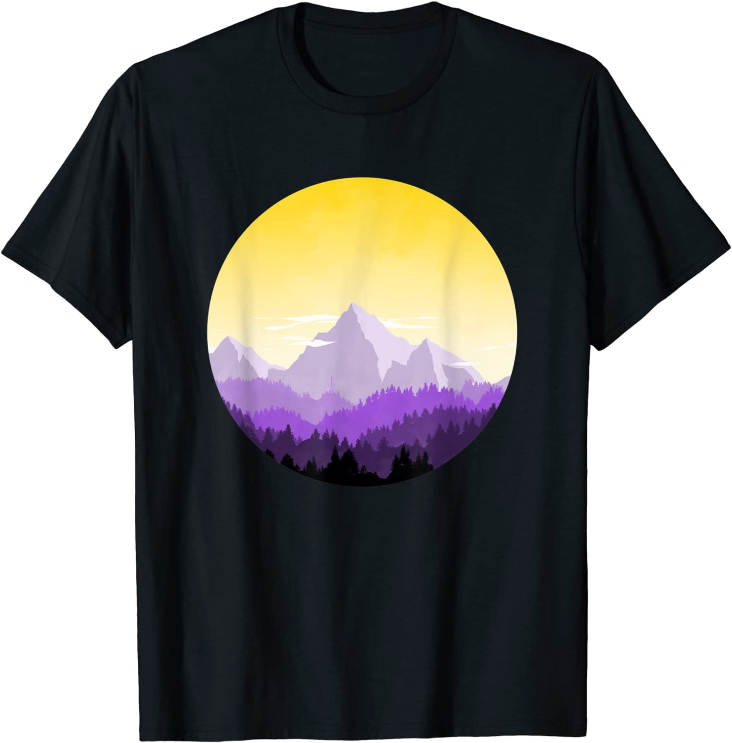 Subtle Nonbinary Pride Flag Mountain Landscape T-Shirt