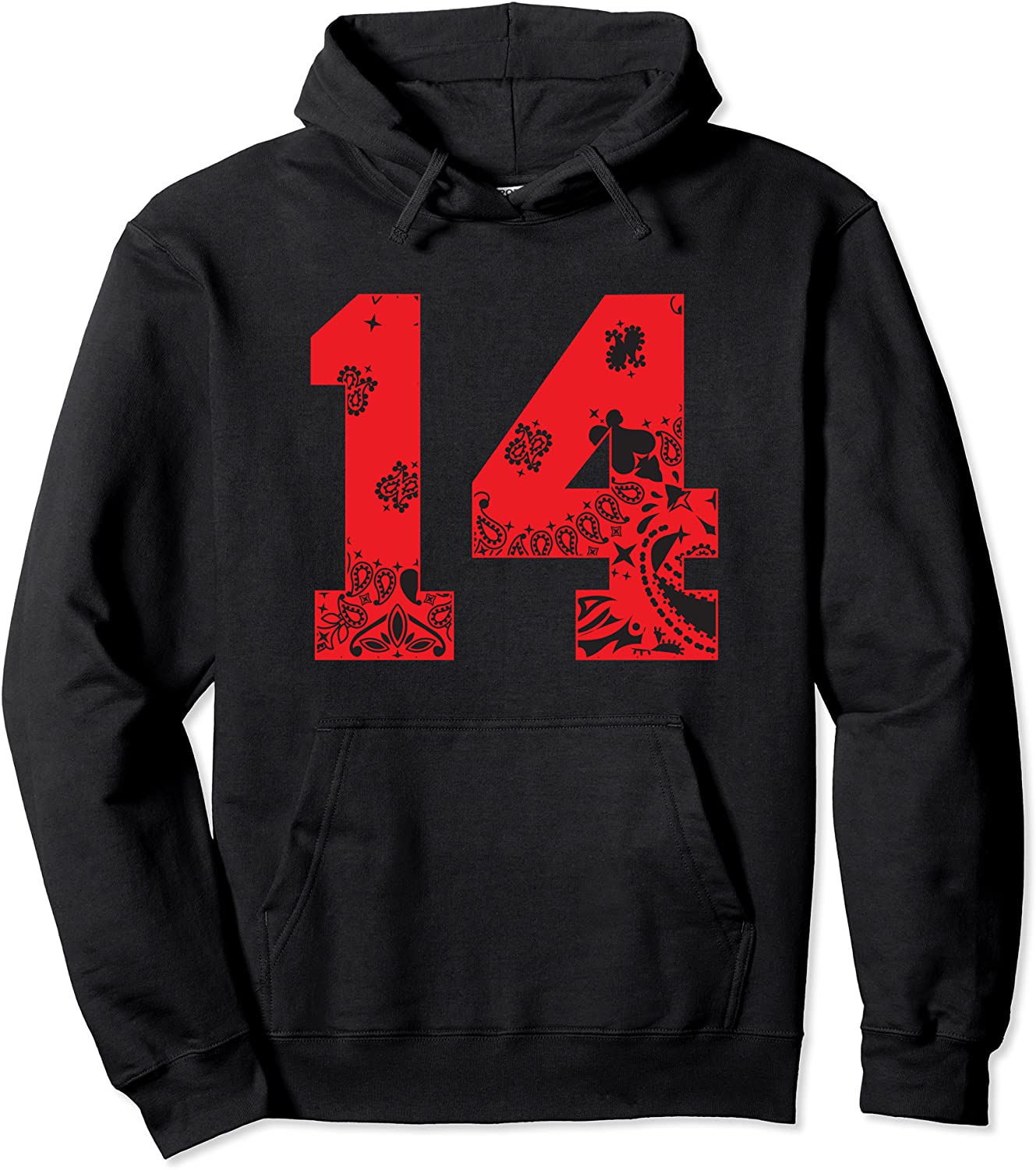 CaliDesign Red Bandana 14 Hoodie Pullover Sweatshirt