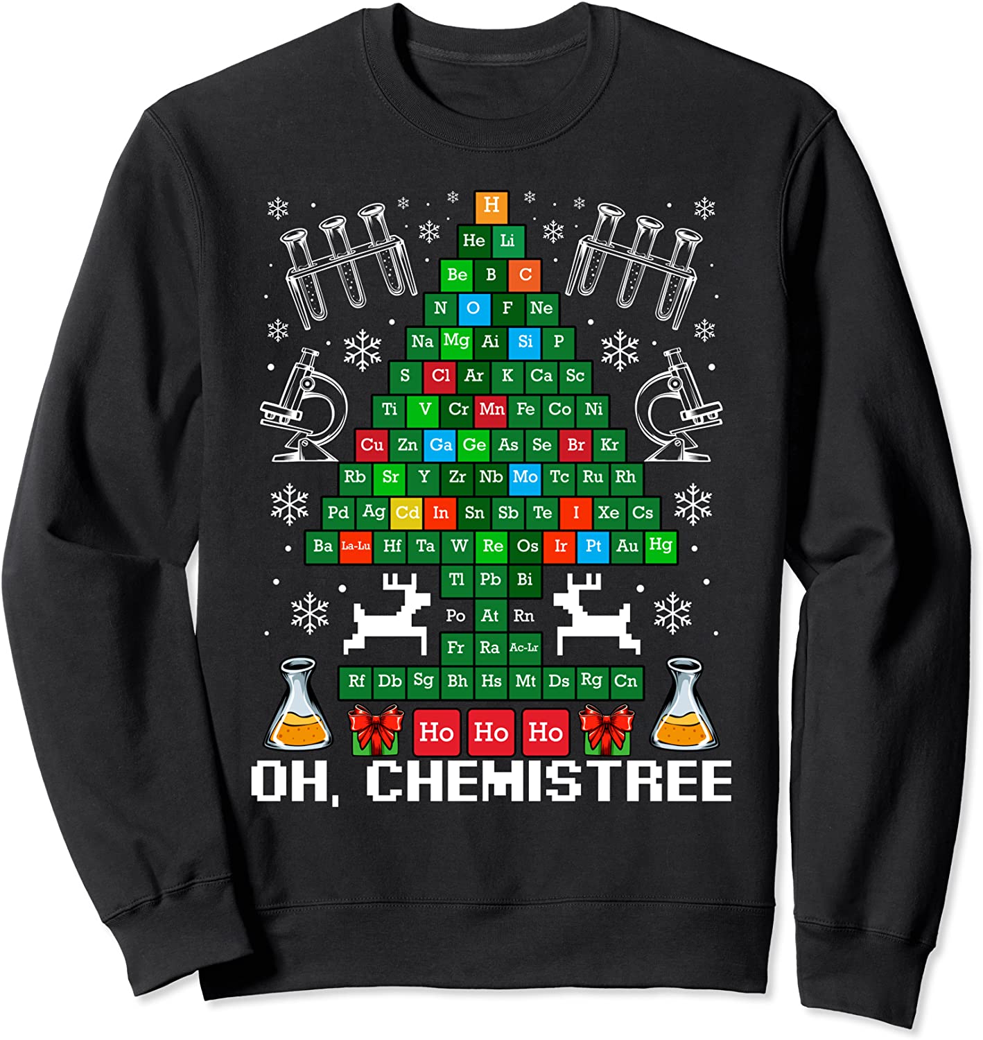Oh Chemistree Christmas Chemistry Science Periodic Table Sweatshirt